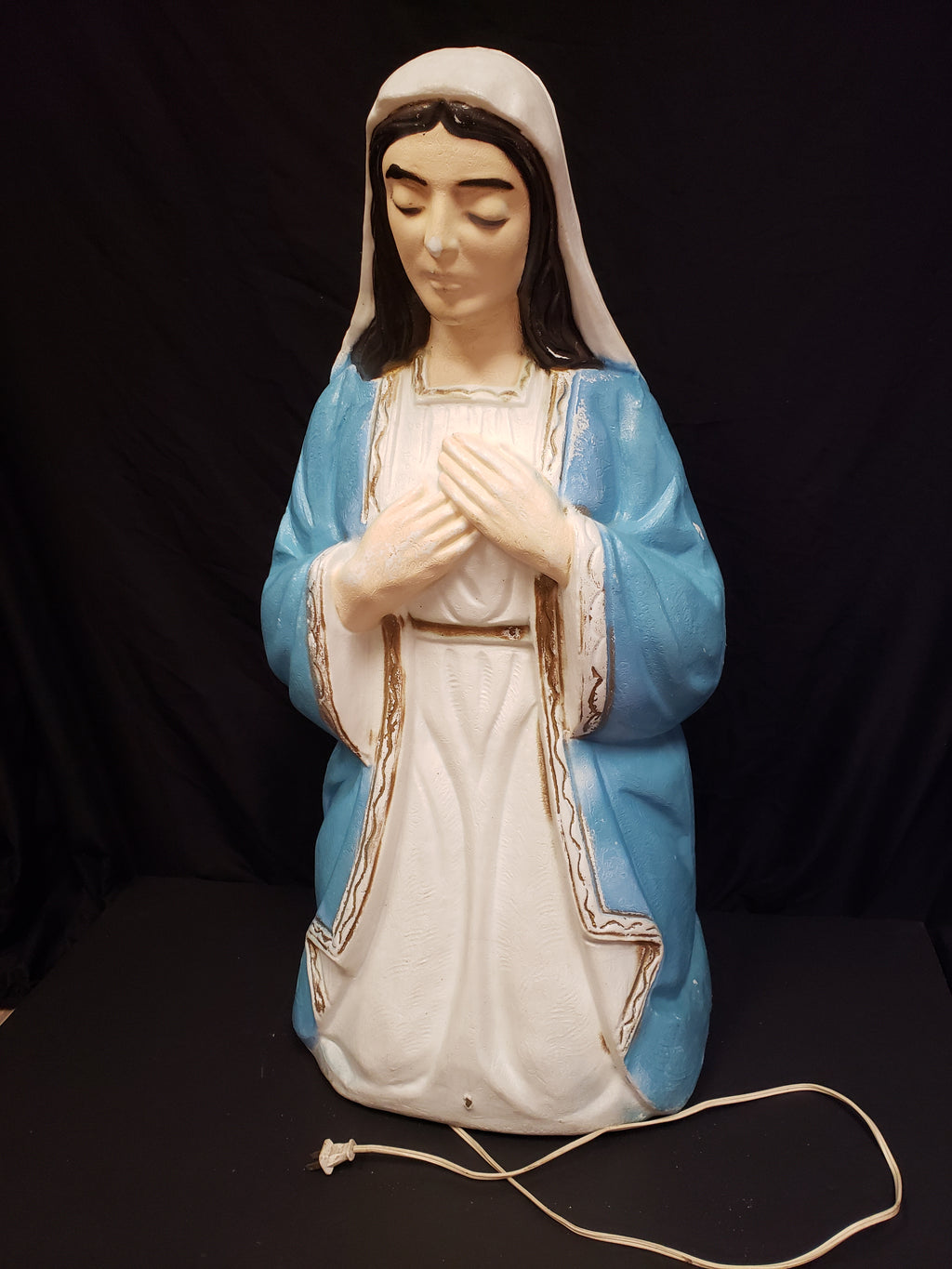 Vintage Christmas Outdoor Blow Mold Nativity Mary Figurine 32" (lot 2242)