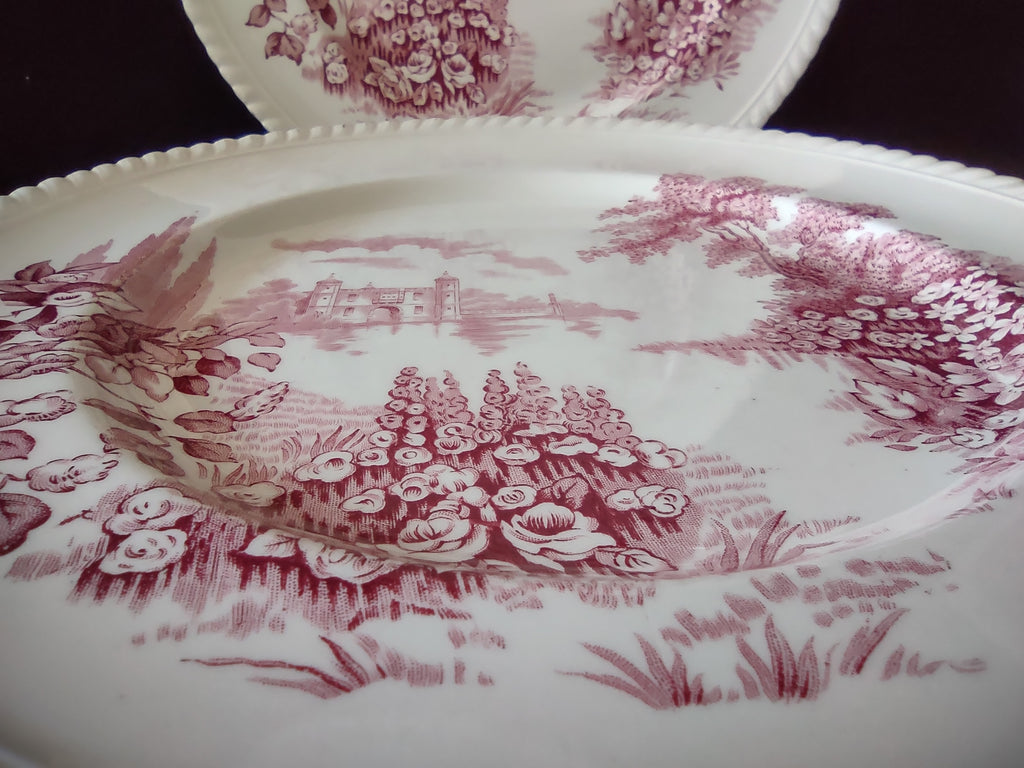 Vintage Castle On Lake Johnson Dinner Plate x 6 English Countryside (lot 5704)