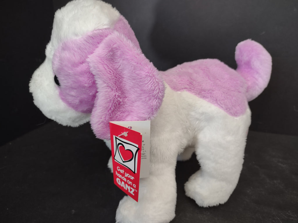 Ganz Pudding Pup New with Tag White Lavender Plush Dog (lot 3168j)