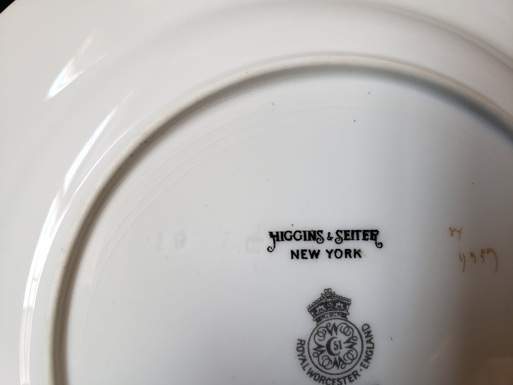 Vintage Royal Worcester Higgins Seiter Butterfly Salad Plate 8" (lot 2122)