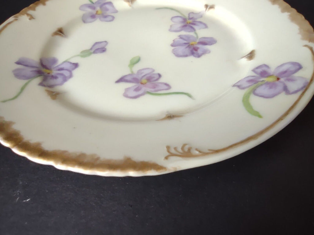 Vintage CFH GDM Field Haviland Limoges France Plate Purple Pansy 6-1/4" (lot 498