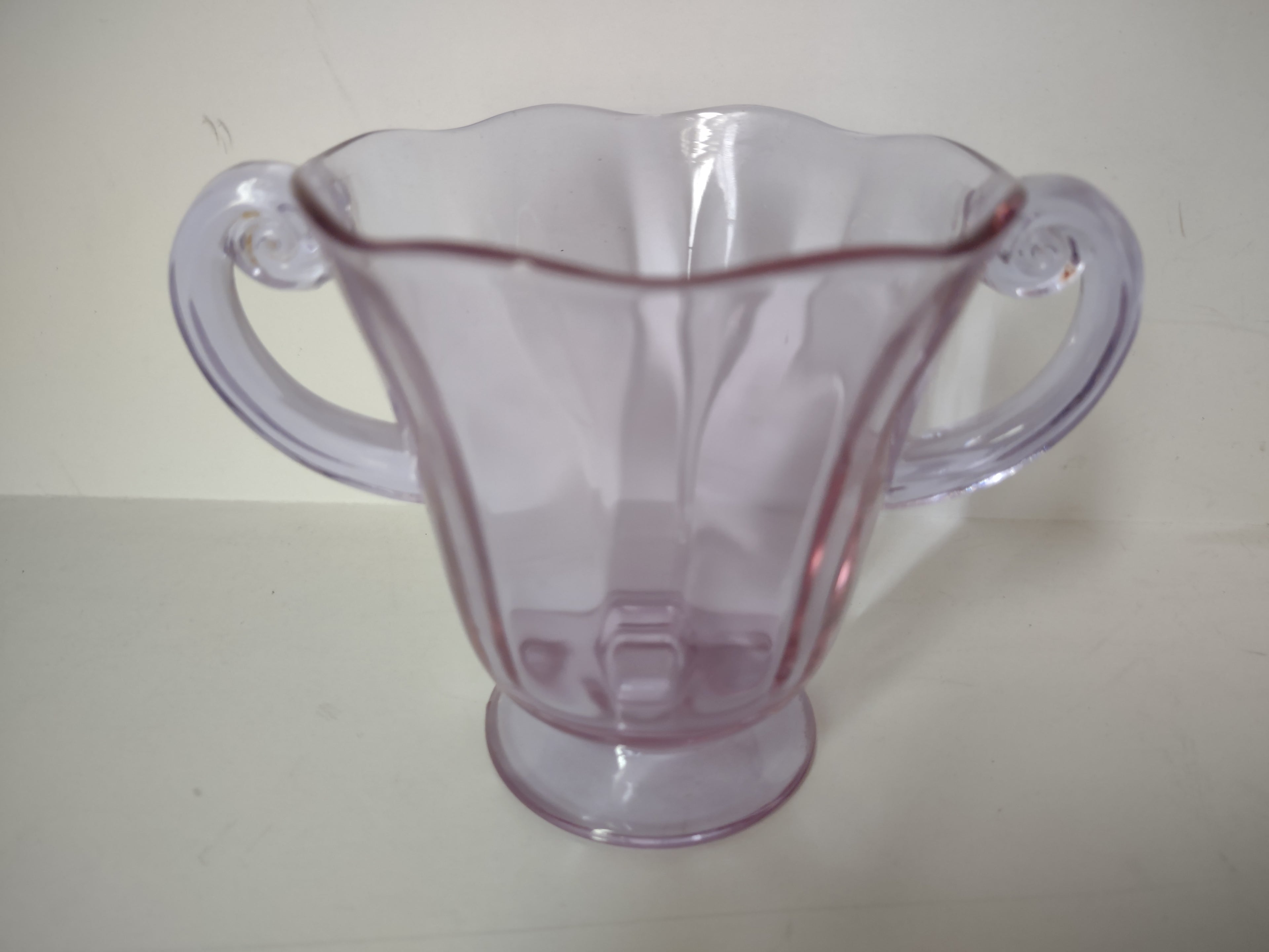 Vintage Fostoria Lafayette Purple Wisteria Glass Sugar Bowl Neodymium (lot 2734)