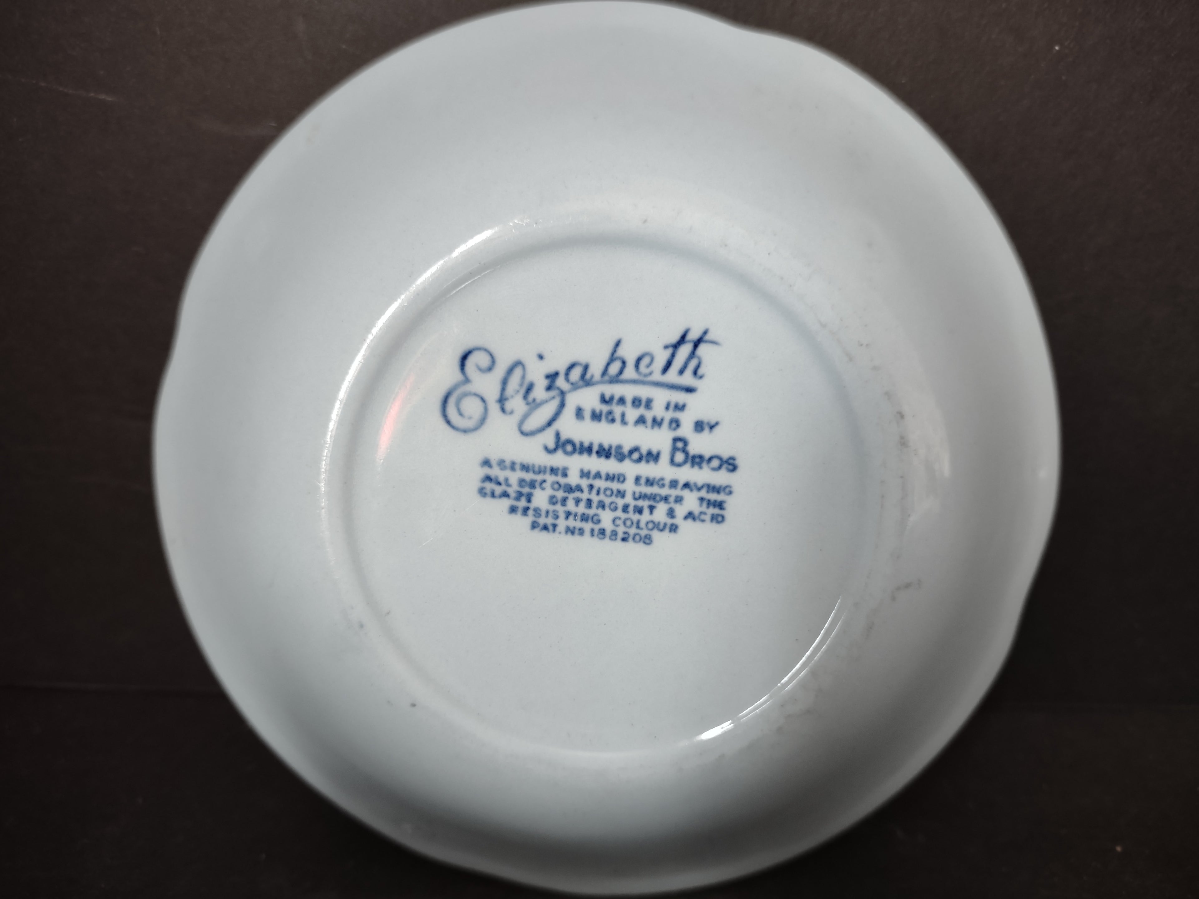 Vintage Ironstone Elizabeth Blue England Johnson Bros Bread Plate x 4 (lot 5553)