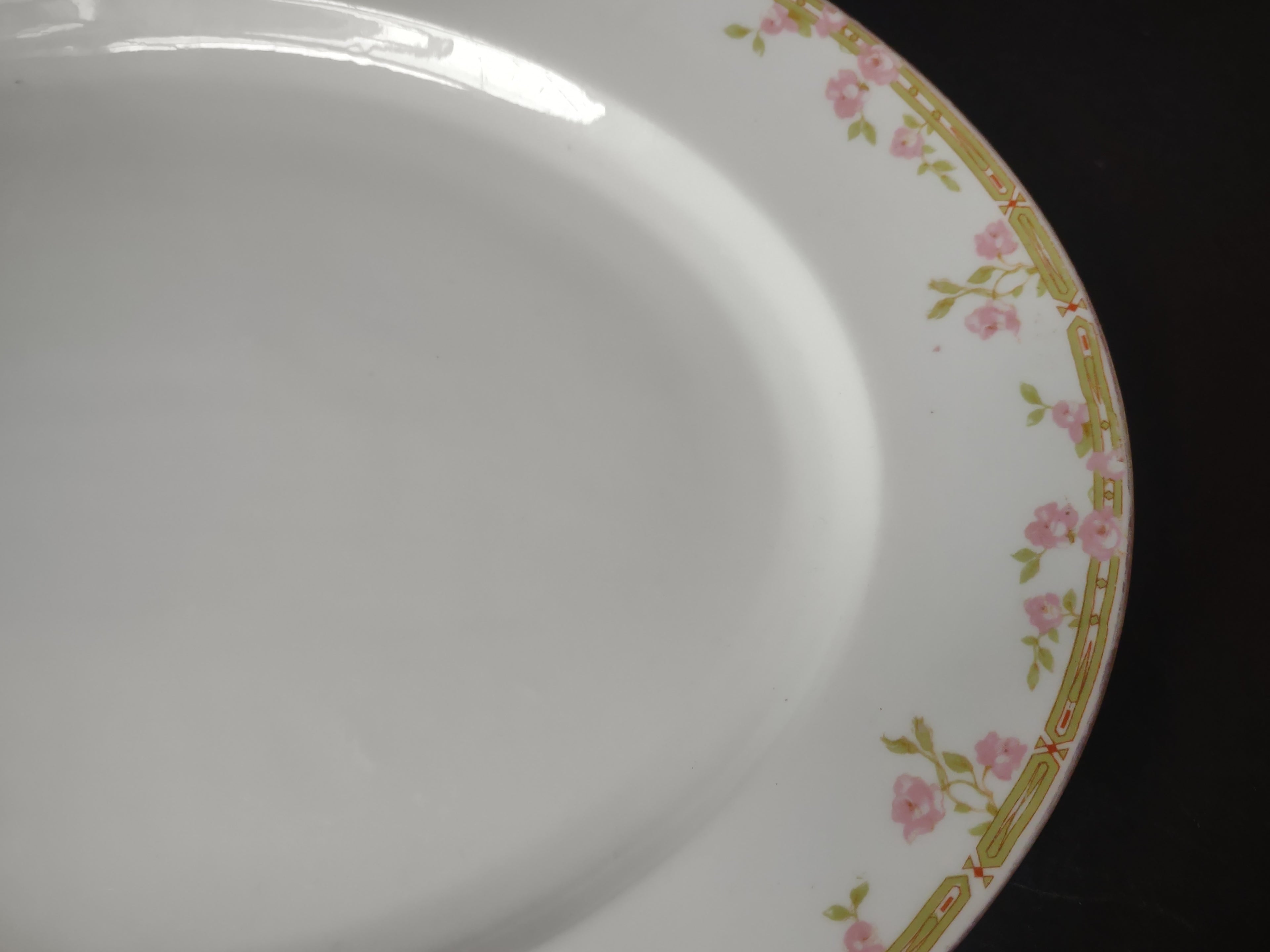 Vintage Bavaria Oval Serving Platter 14" x 10" Roses (lot 2619)