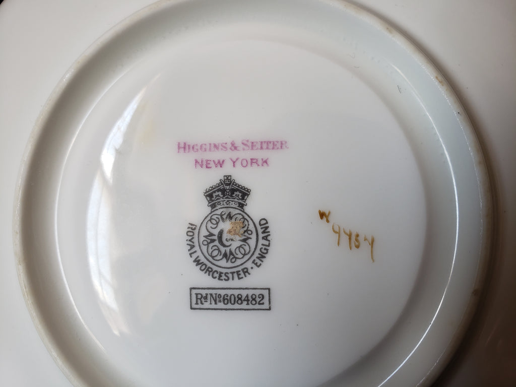 Vintage Royal Worcester Higgins Seiter Butterfly Tea Cup Saucer (lot 2121)