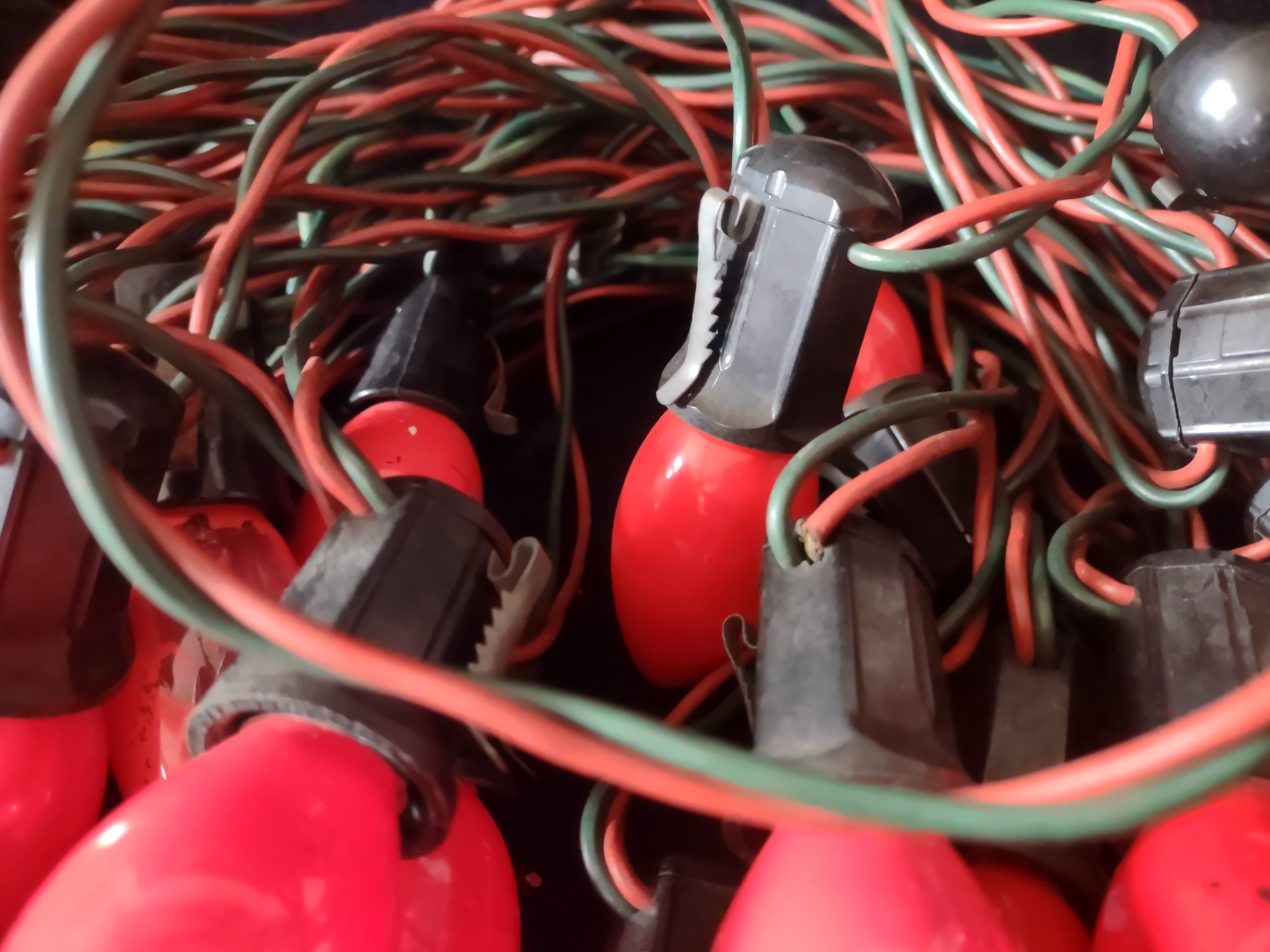 Vintage Christmas C9 String Lights 40 Sockets WORKS Has Been Repaired (lot 3296)