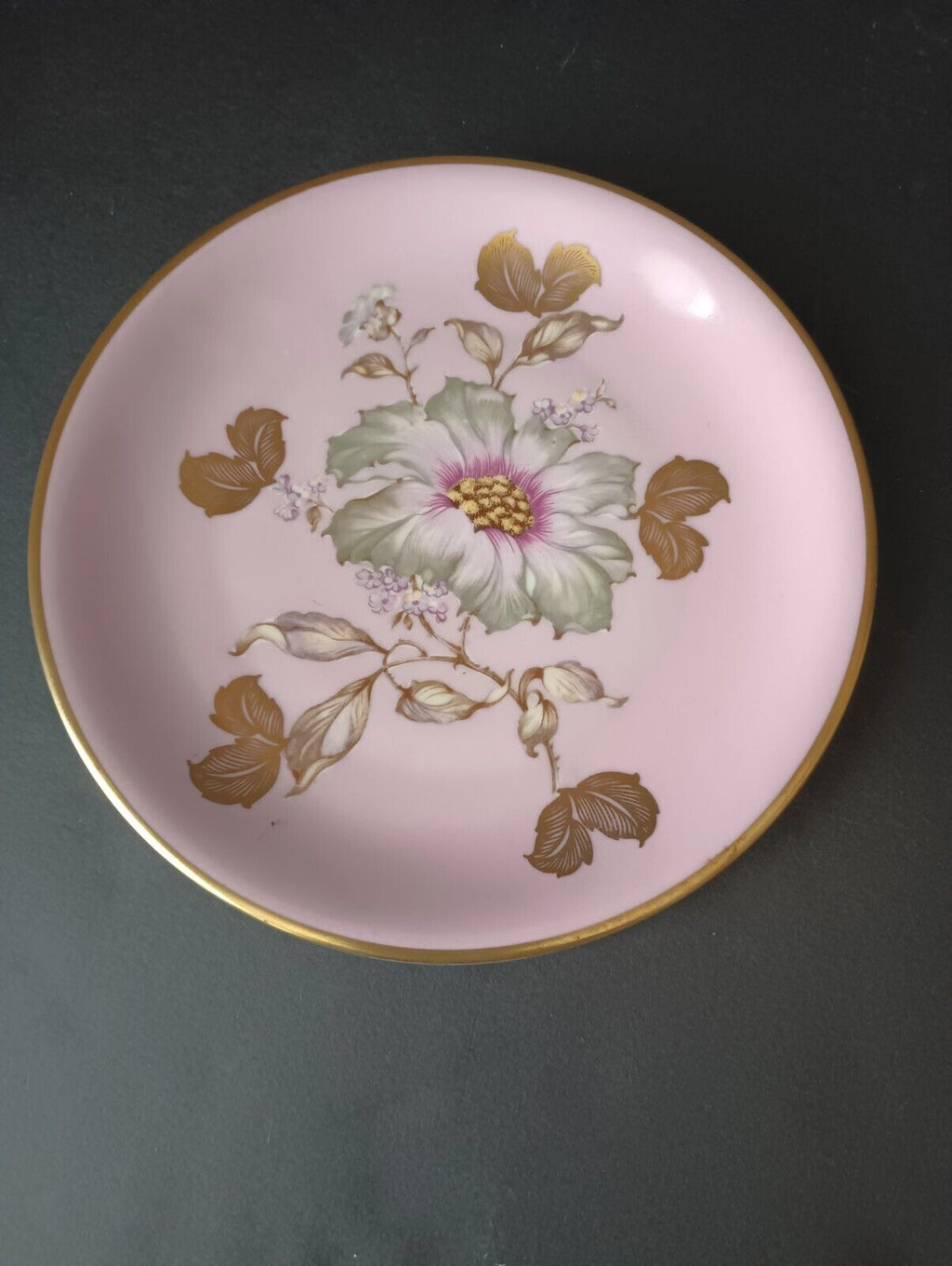 Set of 2 Dessert Plate Bavaria Pink Turquoise Flower 7-3/4" (lot 377)