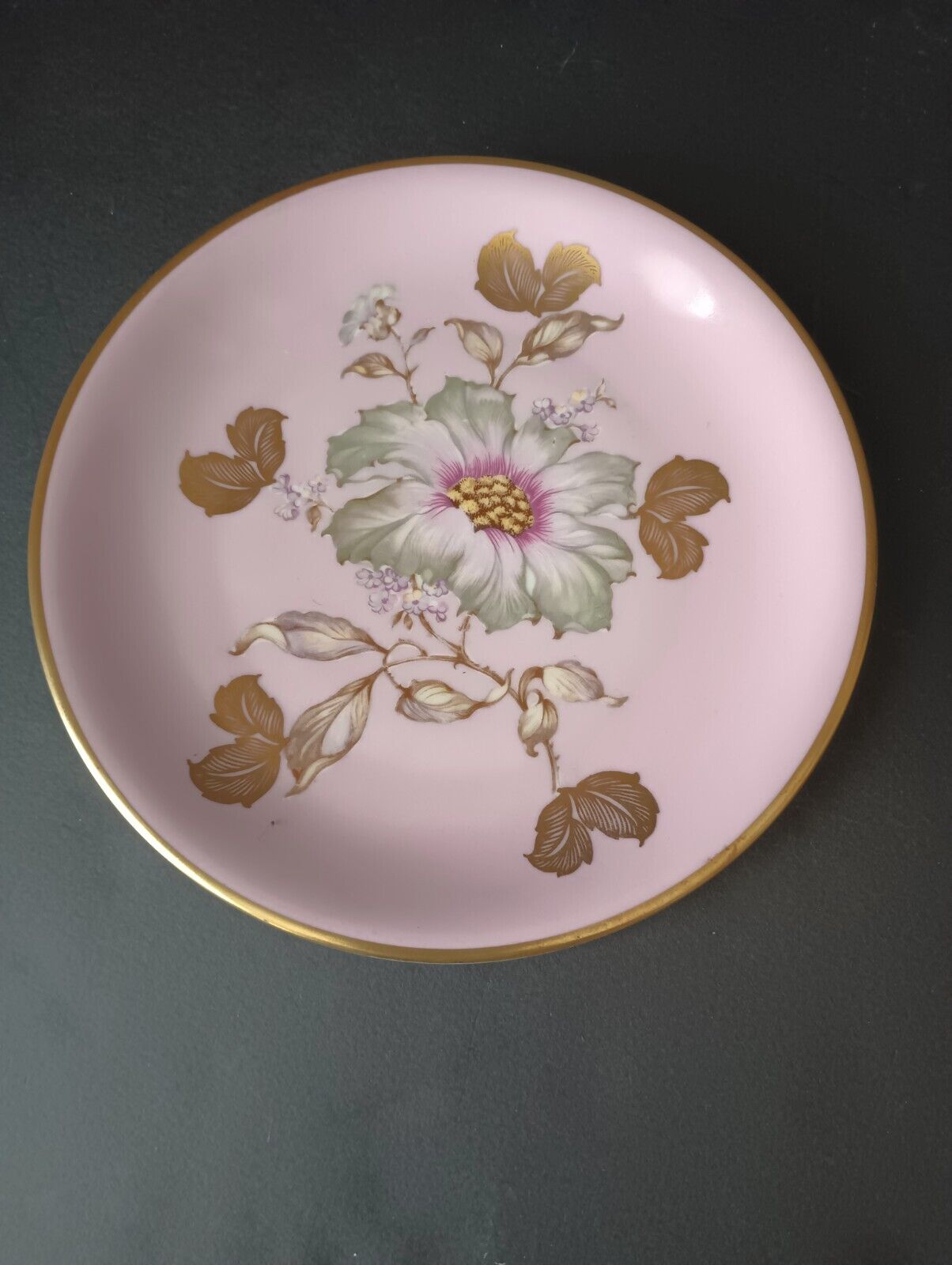 Set of 2 Dessert Plate Bavaria Pink Turquoise Flower 7-3/4" (lot 377)