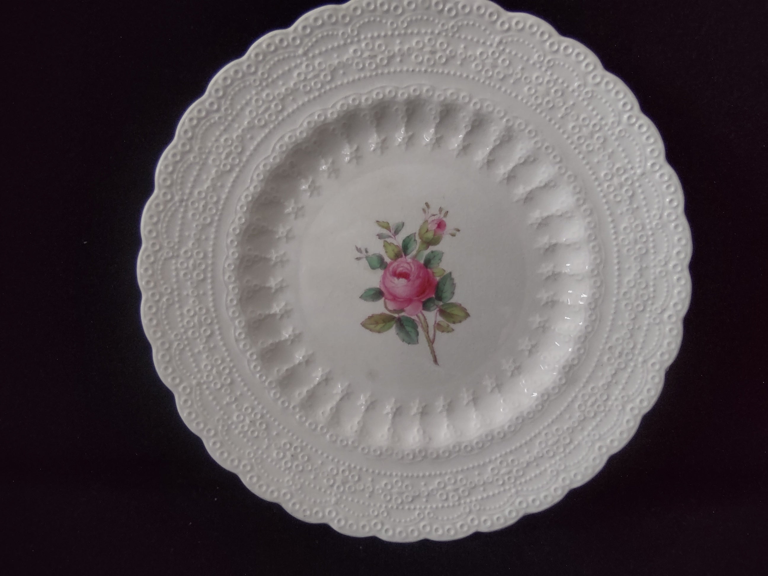 Vintage Spode Jewel Billingsley Rose Small Plate Brown Stamp Ironstone (lot5833)