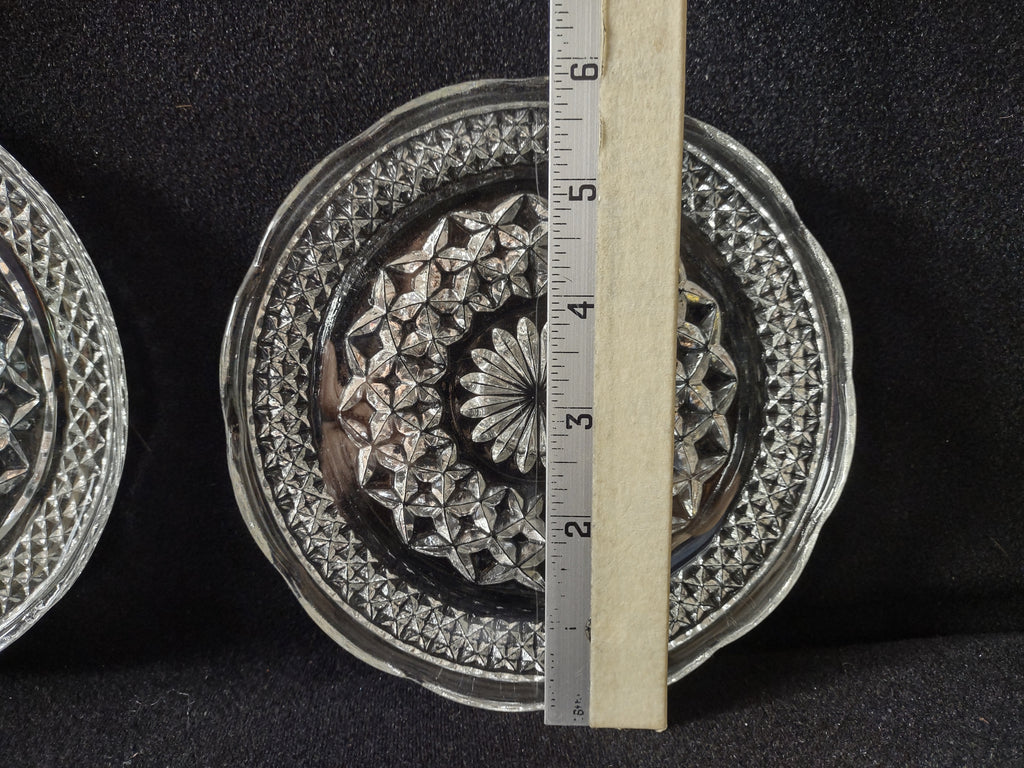 Wexford Anchor Hocking Small Glass Serving 6" Plate Diamond x 2 (lot 5151)