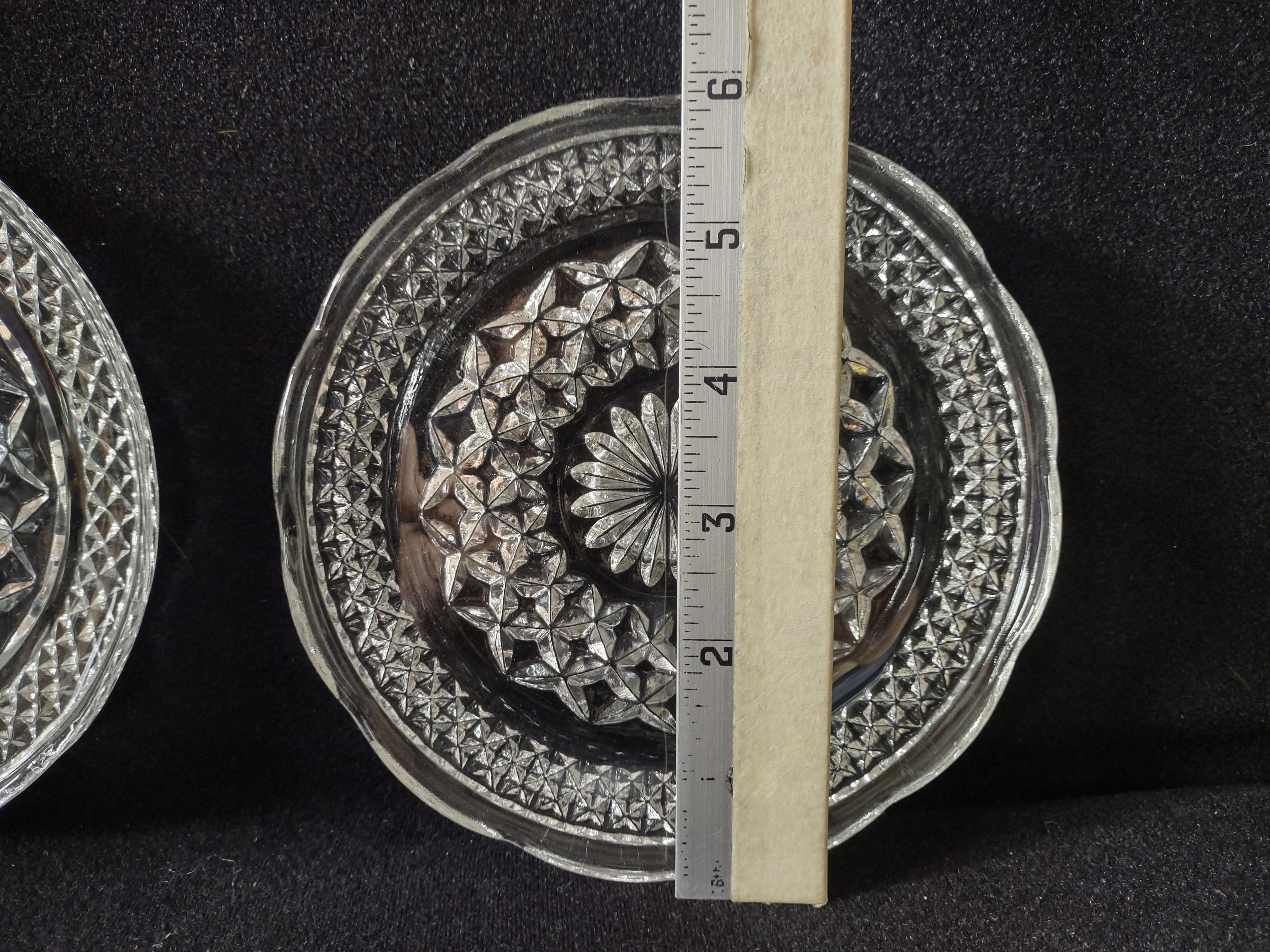 Wexford Anchor Hocking Small Glass Serving 6" Plate Diamond x 2 (lot 5151)