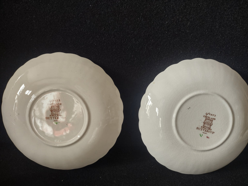 Vintage Spode Buttercup Teacup Saucer x 4 English Countryside Ironstone lot 5746