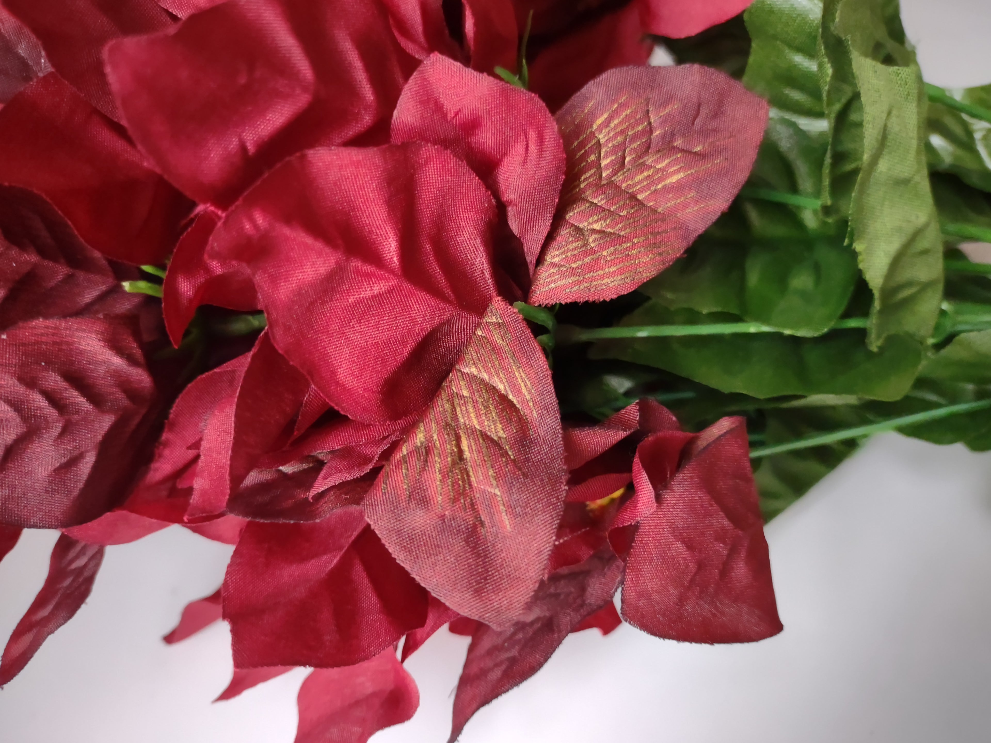 Christmas Lot Artificial Flower Poinsettia Red 12 stems 17" Long (lot 3344)