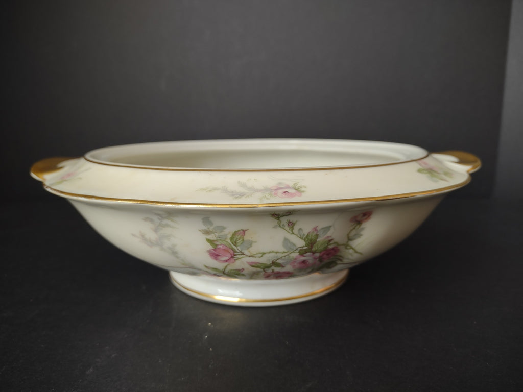 Haviland Limoges Round Soup Tureen Serving Bowl NO LID Roses (lot 820)