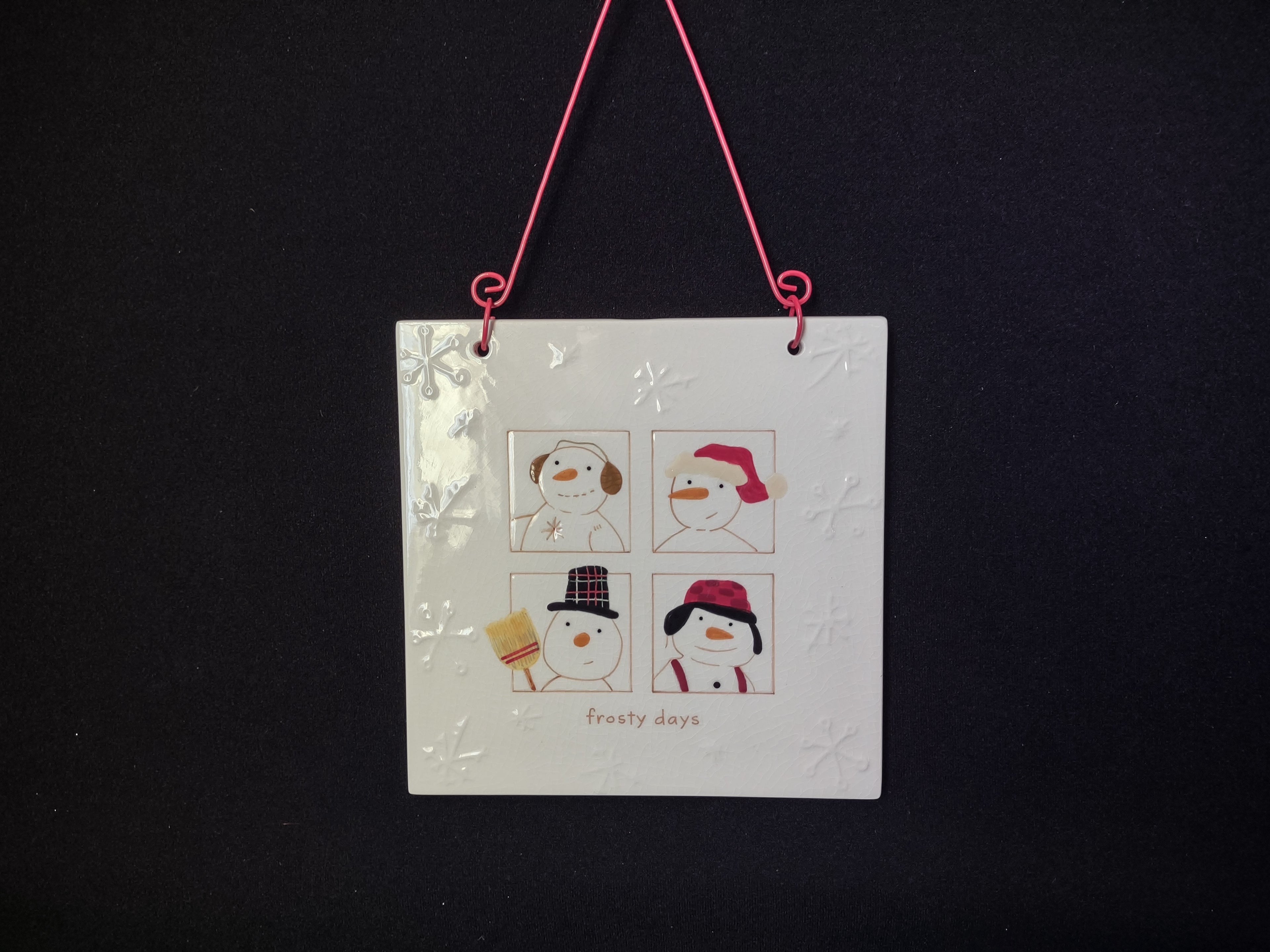 Hallmark Christmas Wall Hanging Trivet Snowman Frosty Days (lot 1694)