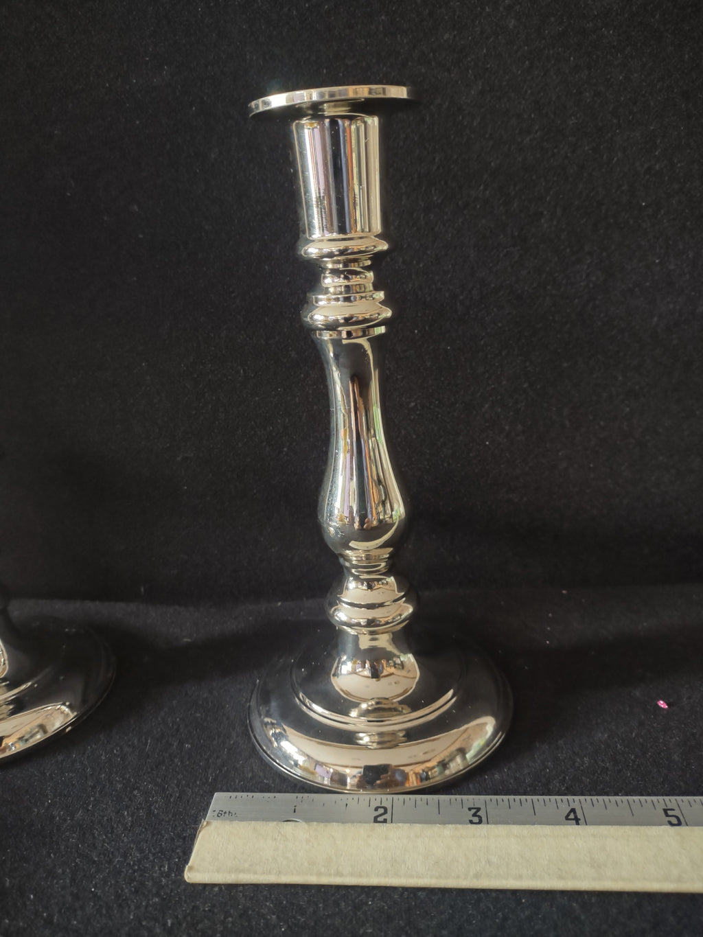 Vintage Silvertone Taper Candlestick Holder Adjusted 3.5 to 7 In. X 2 (Lot 4203)