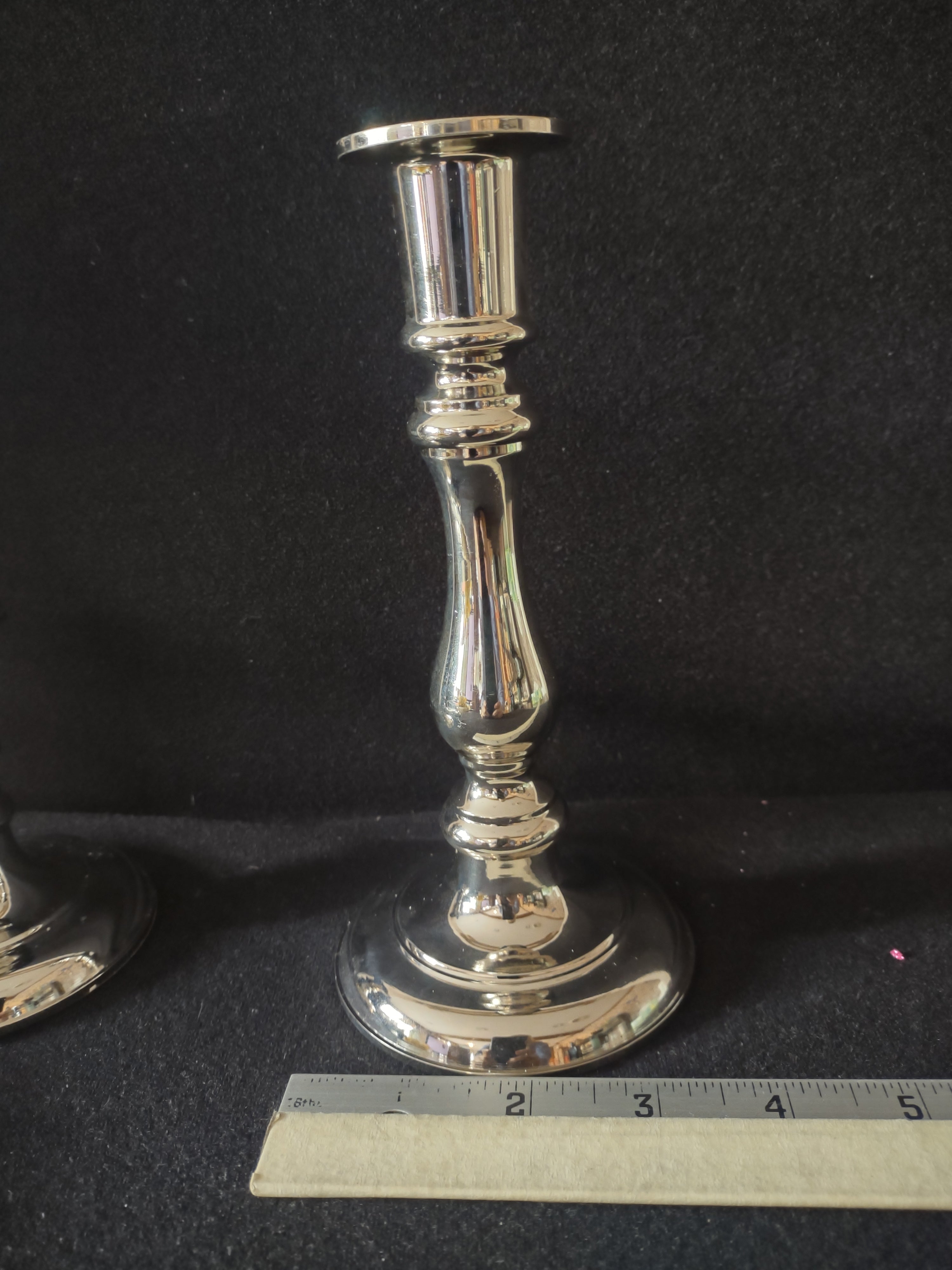 Vintage Silvertone Taper Candlestick Holder Adjusted 3.5 to 7 In. X 2 (Lot 4203)