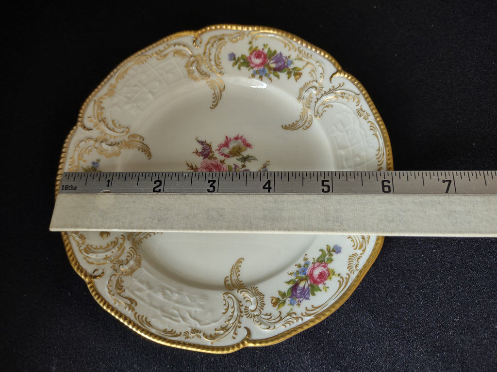 Rosenthal Set of 2 Dessert Plate Scrolled Edge Gold Trim (lot 1767)