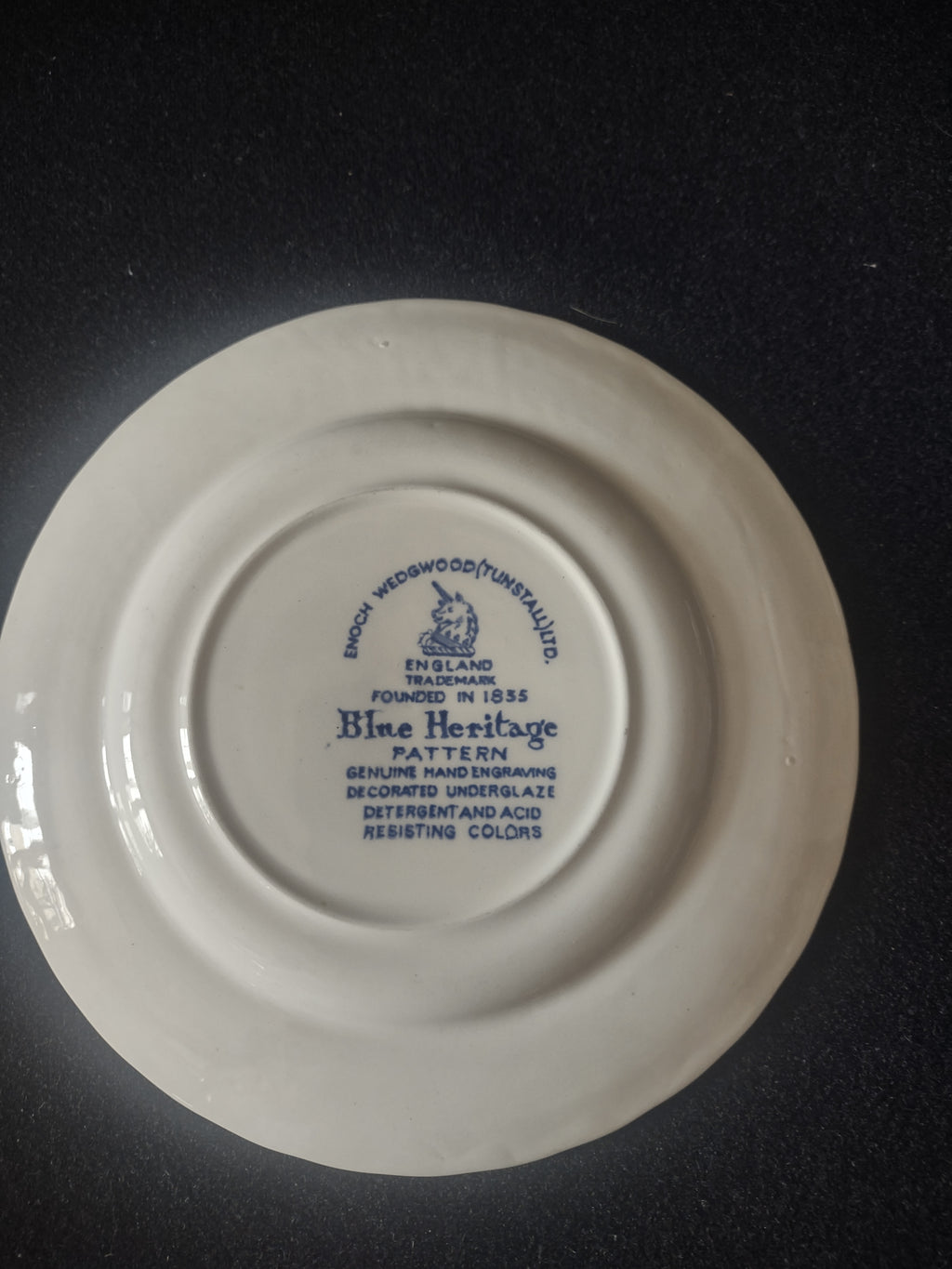 Vintage Enouch Blue Heritage Bread Butter Plate Ironstone England Set Of 3(5973)