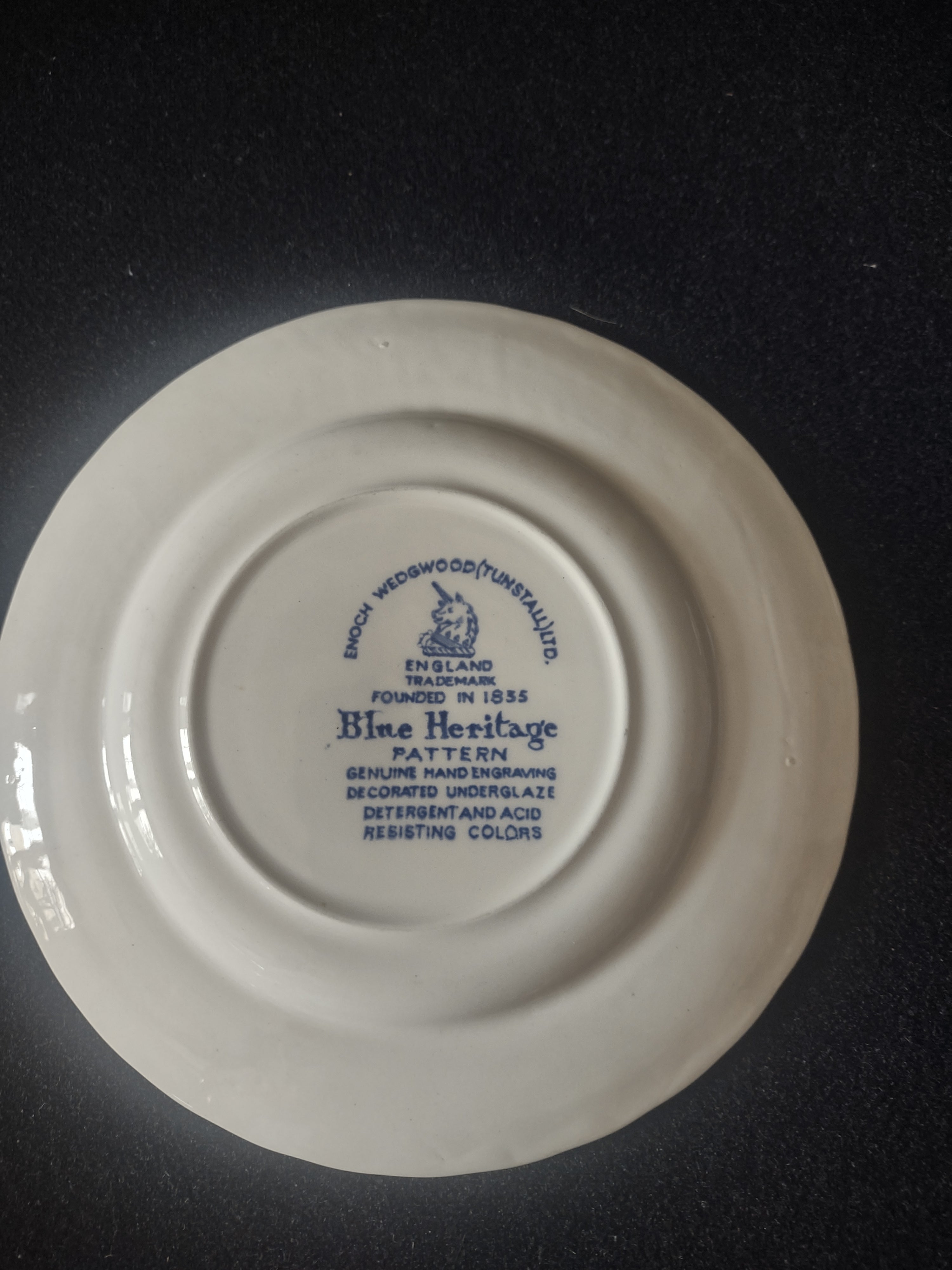 Vintage Enouch Blue Heritage Bread Butter Plate Ironstone England Set Of 3(5973)