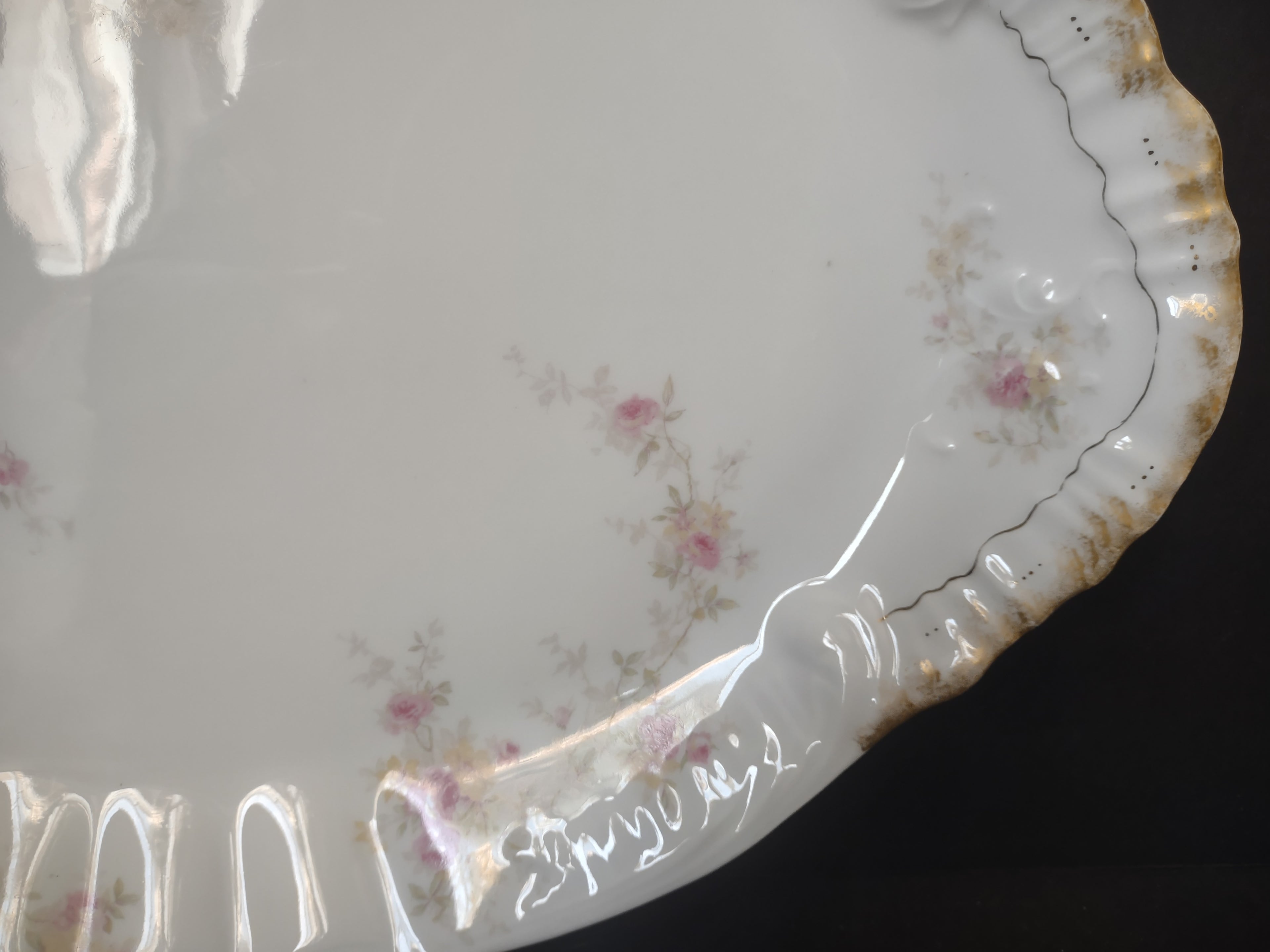 Vintage Haviland Limoges France Scalloped Edge Turkey Serving Platter (lot 2612)