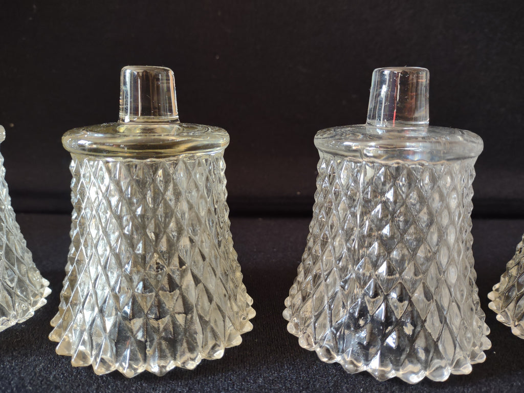 Vintage Home Interior Peg Votive Candle Holder x 4 Diamond Cut (lot 5401)
