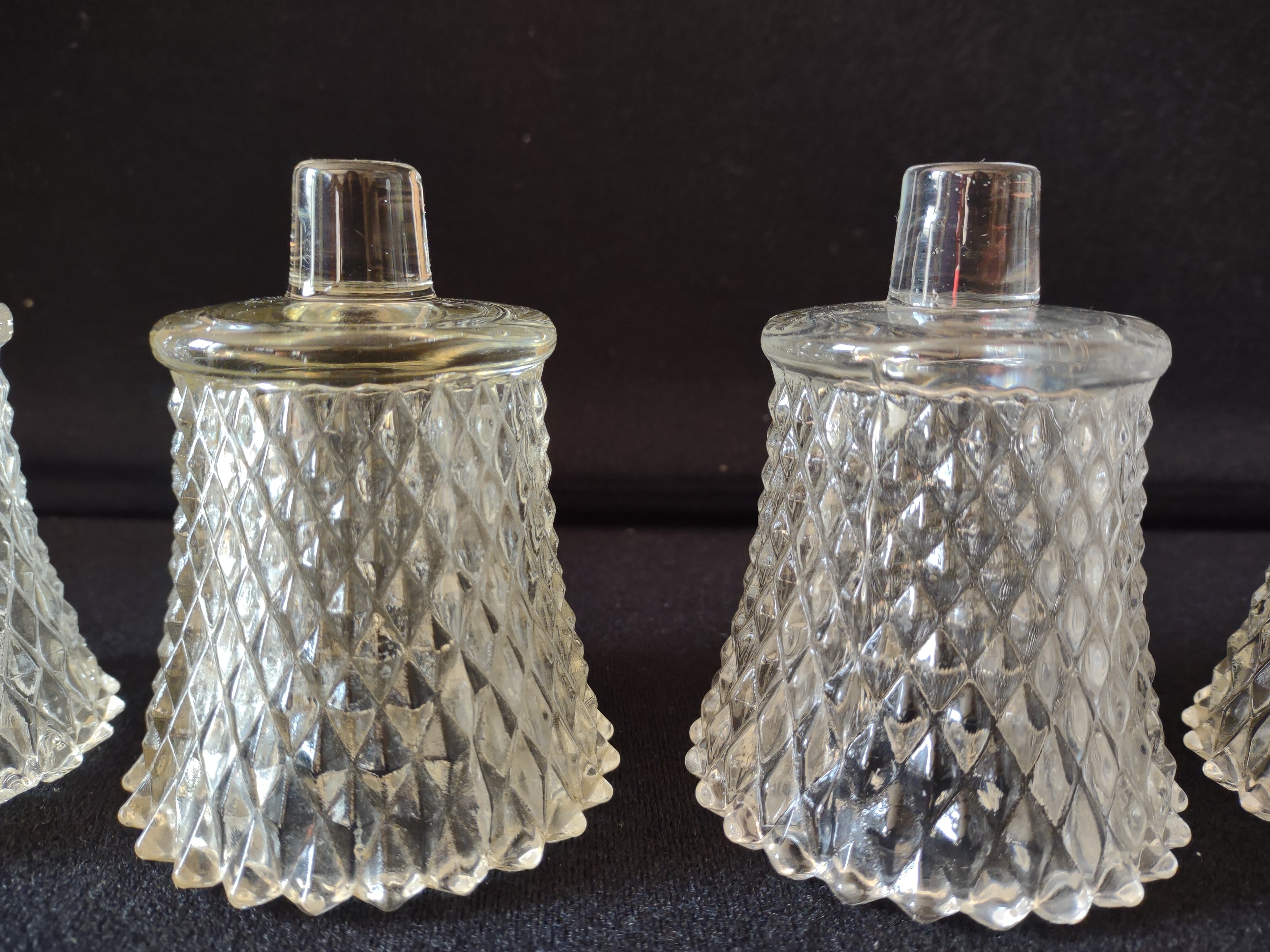 Vintage Home Interior Peg Votive Candle Holder x 4 Diamond Cut (lot 5401)