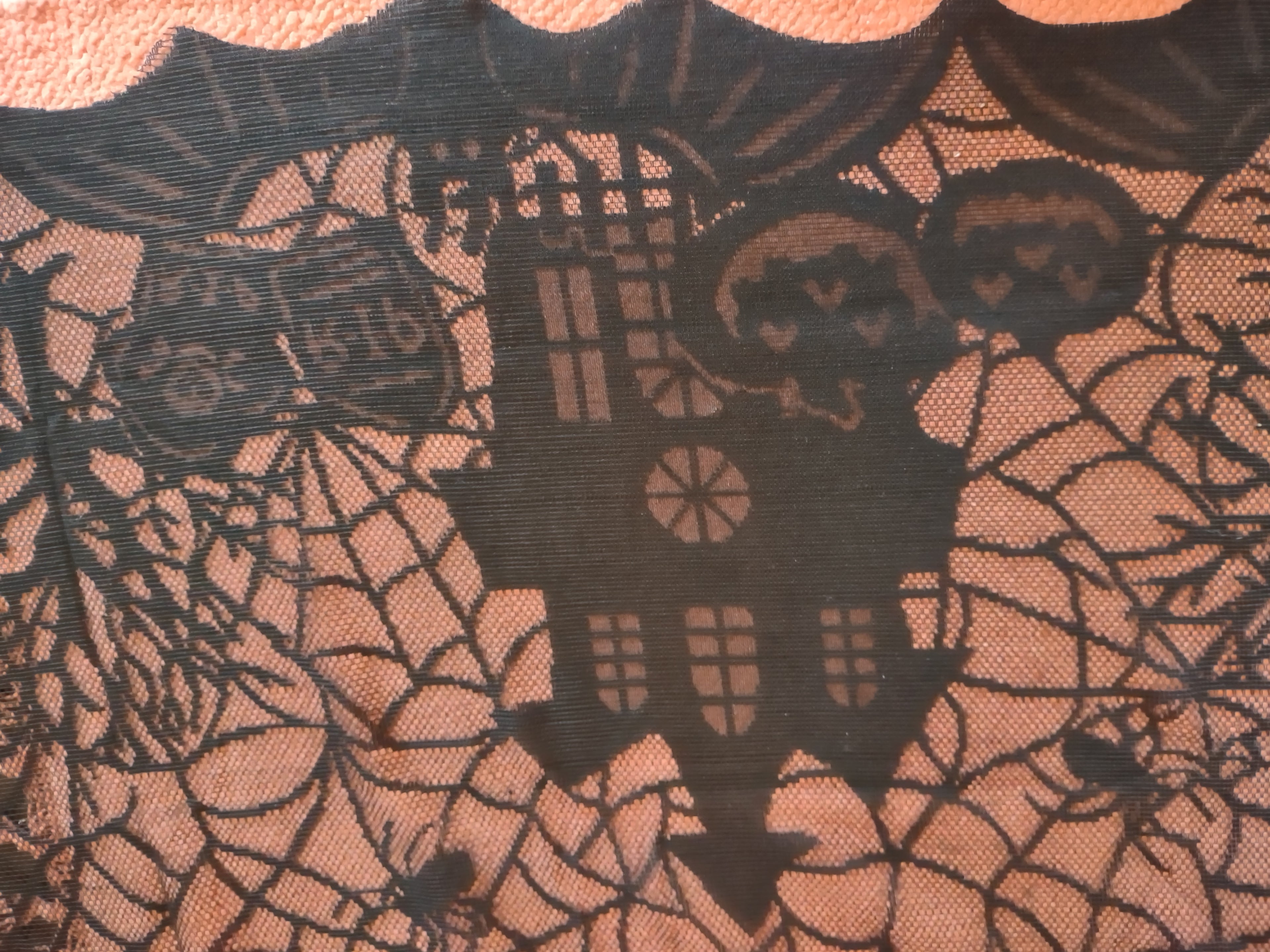 Halloween 72 X 52 Table Cover Haunted House Ghost Spider Web (Lot 3763)