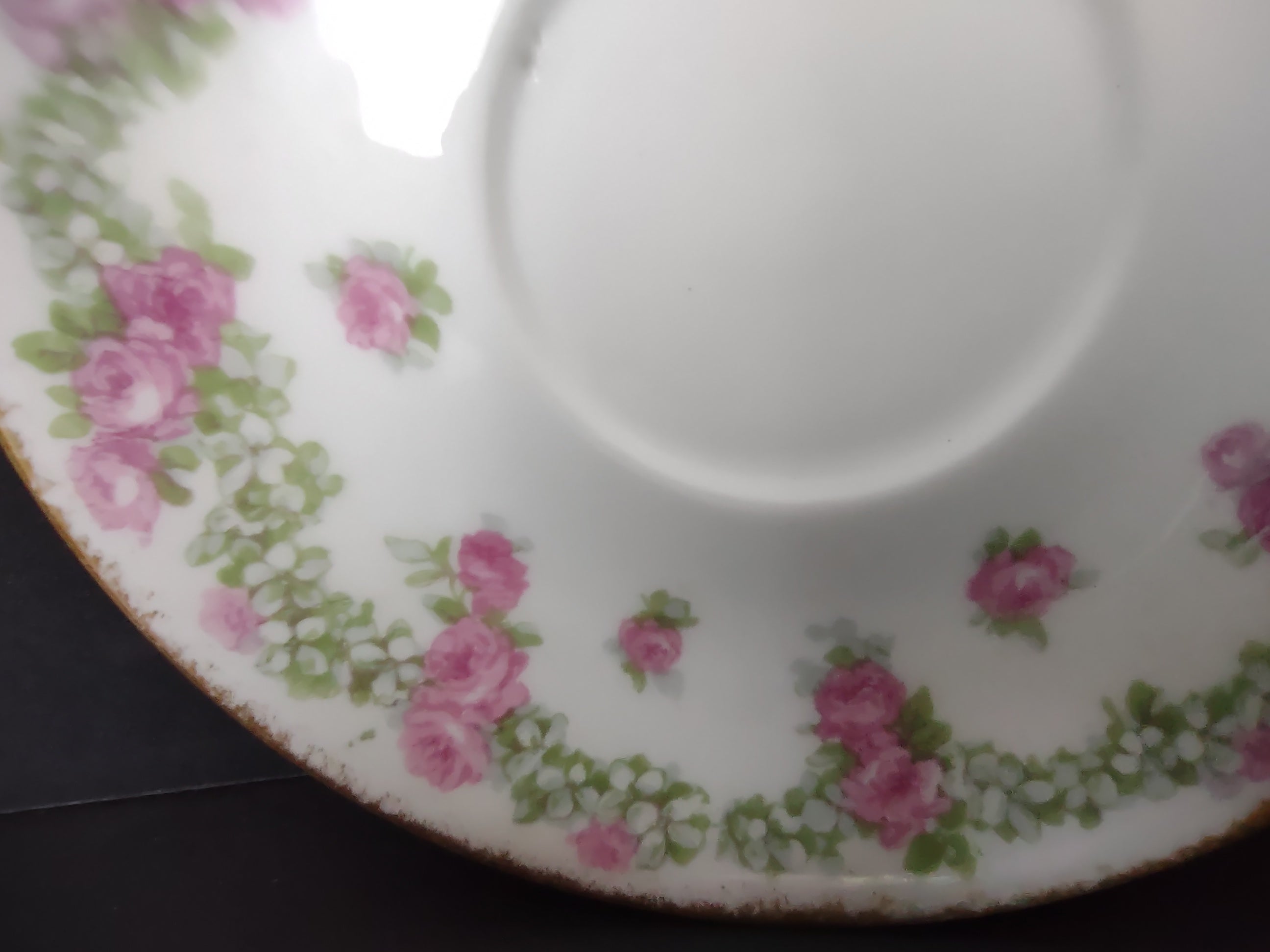 JP France for T.G. Evans & Co Pittsburgh Saucer ONLY Rose Garland (lot 835)