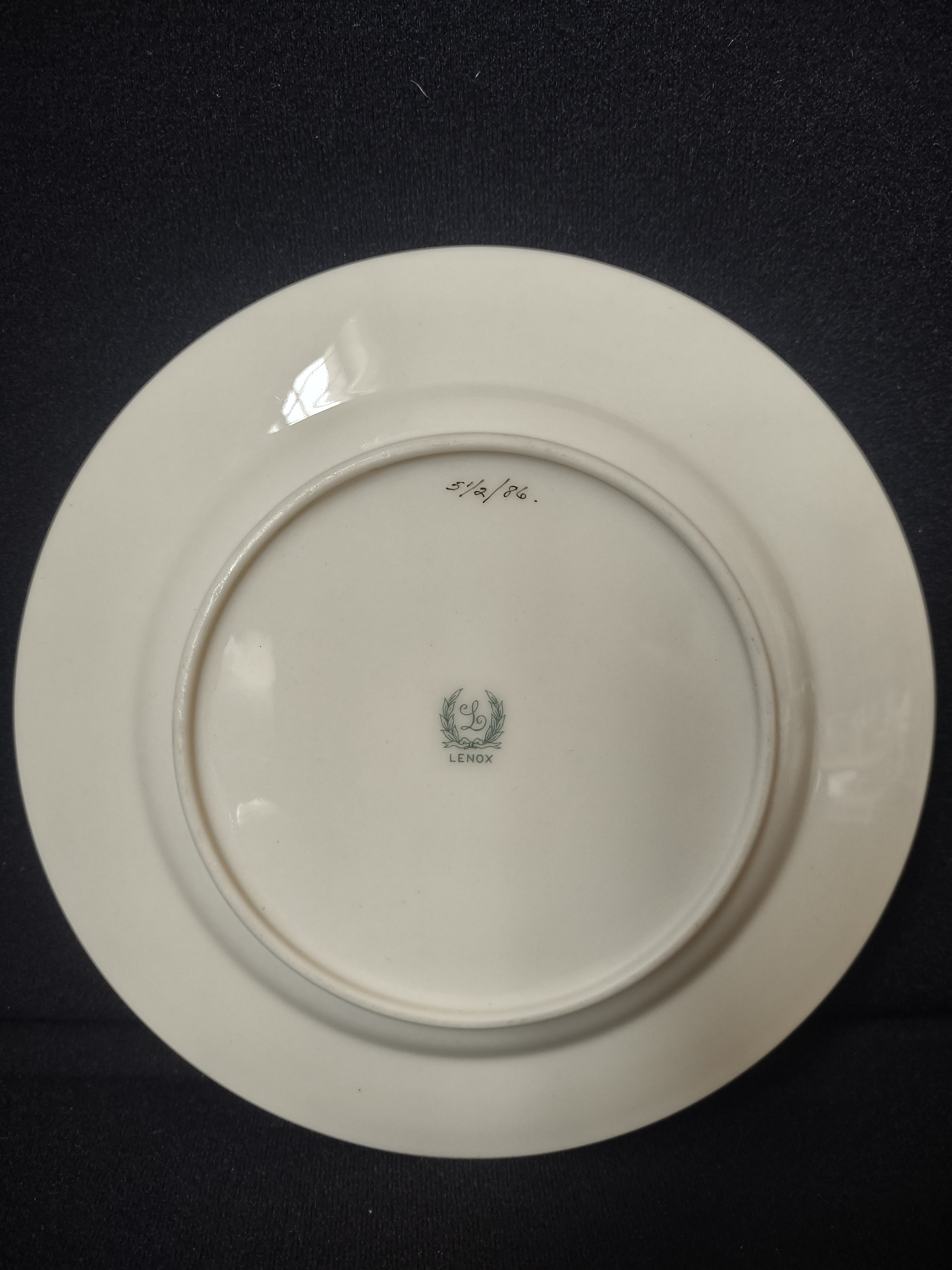 Vintage Lenox Dessert or Bread Plate Gold Trim Green Stamp 6-1/4" (lot 1860)
