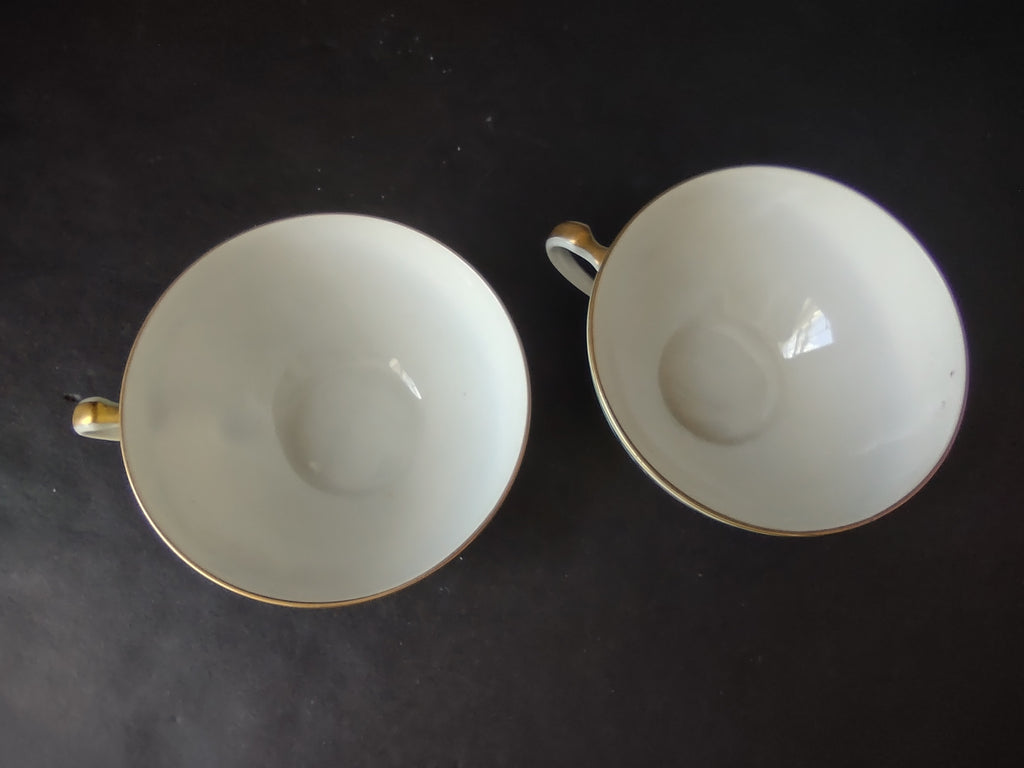 Haviland Limoges Massachusetts 2 x Tea Cup ONLY Blue Floral (lot 936)