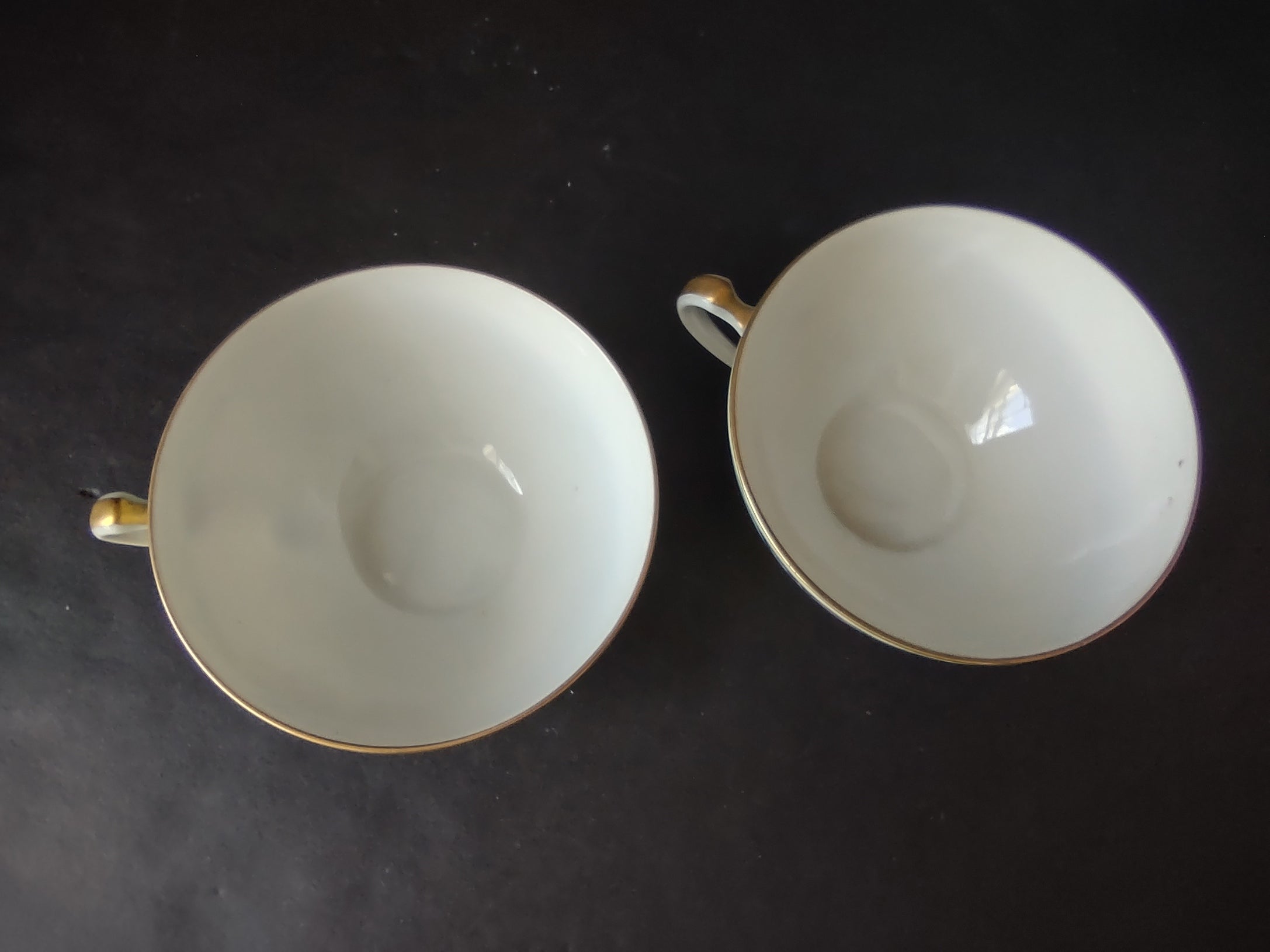 Haviland Limoges Massachusetts 2 x Tea Cup ONLY Blue Floral (lot 936)