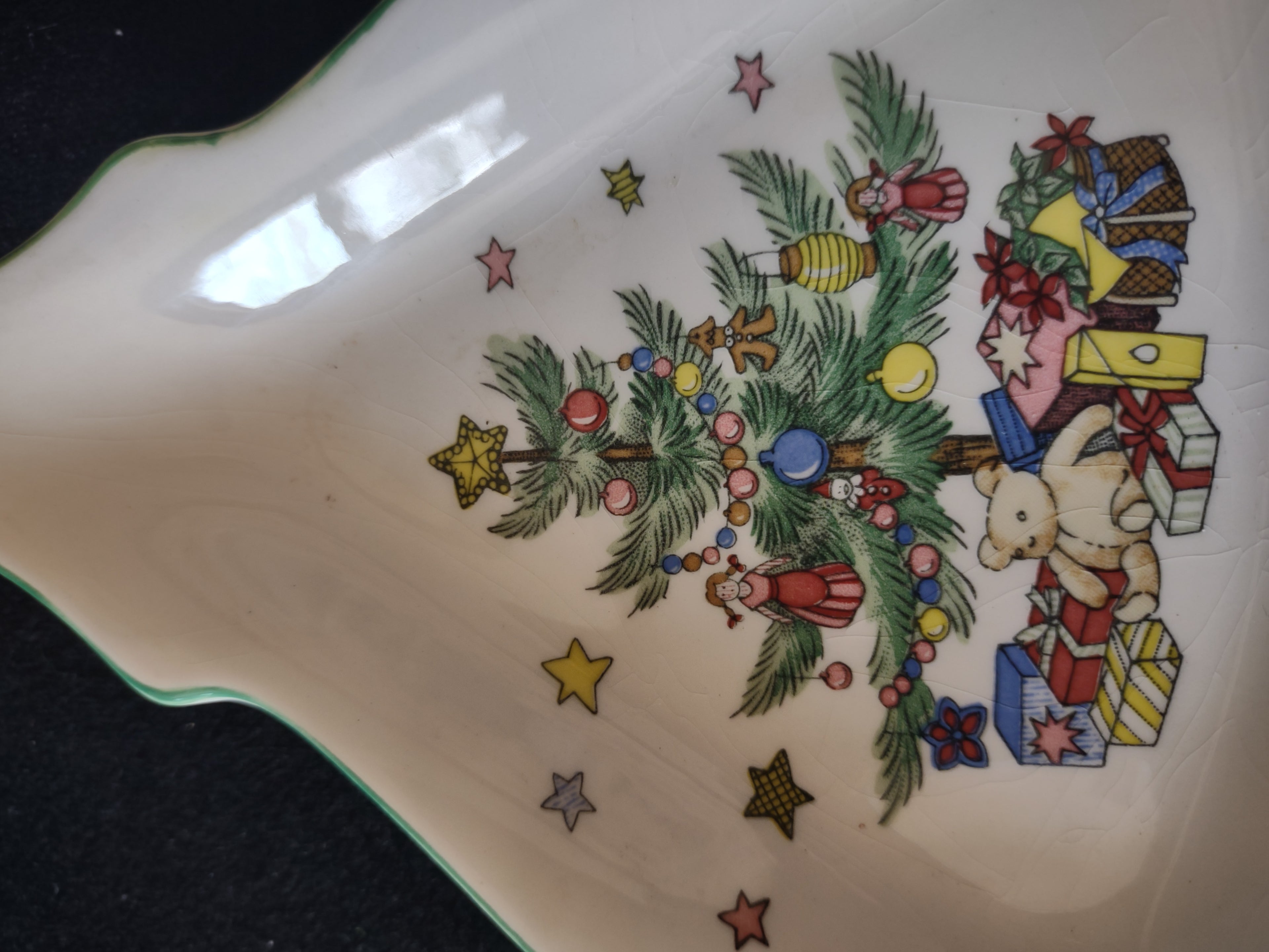 Vintage Nikko Japan Small Candy Dish Christmas Tree x 3 Some CRAZING (Lot 4821)