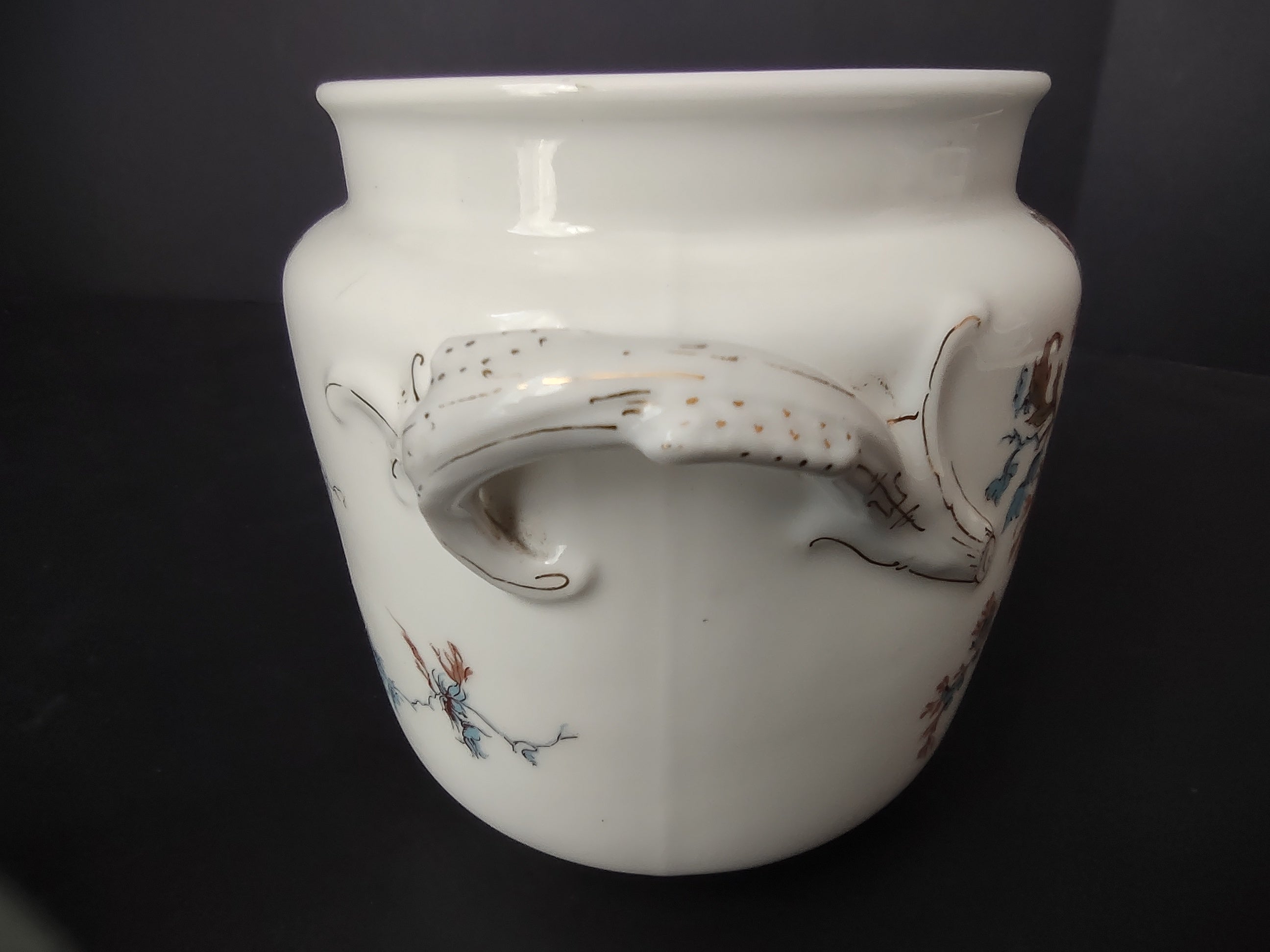 Depose Haviland Limoges Blue Flower Sugar Bowl NO LID (lot 964)