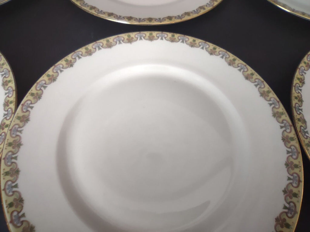 Wm Guering Limoges France 5 x Dinner Plate Yellow Gold Design (lot 531)