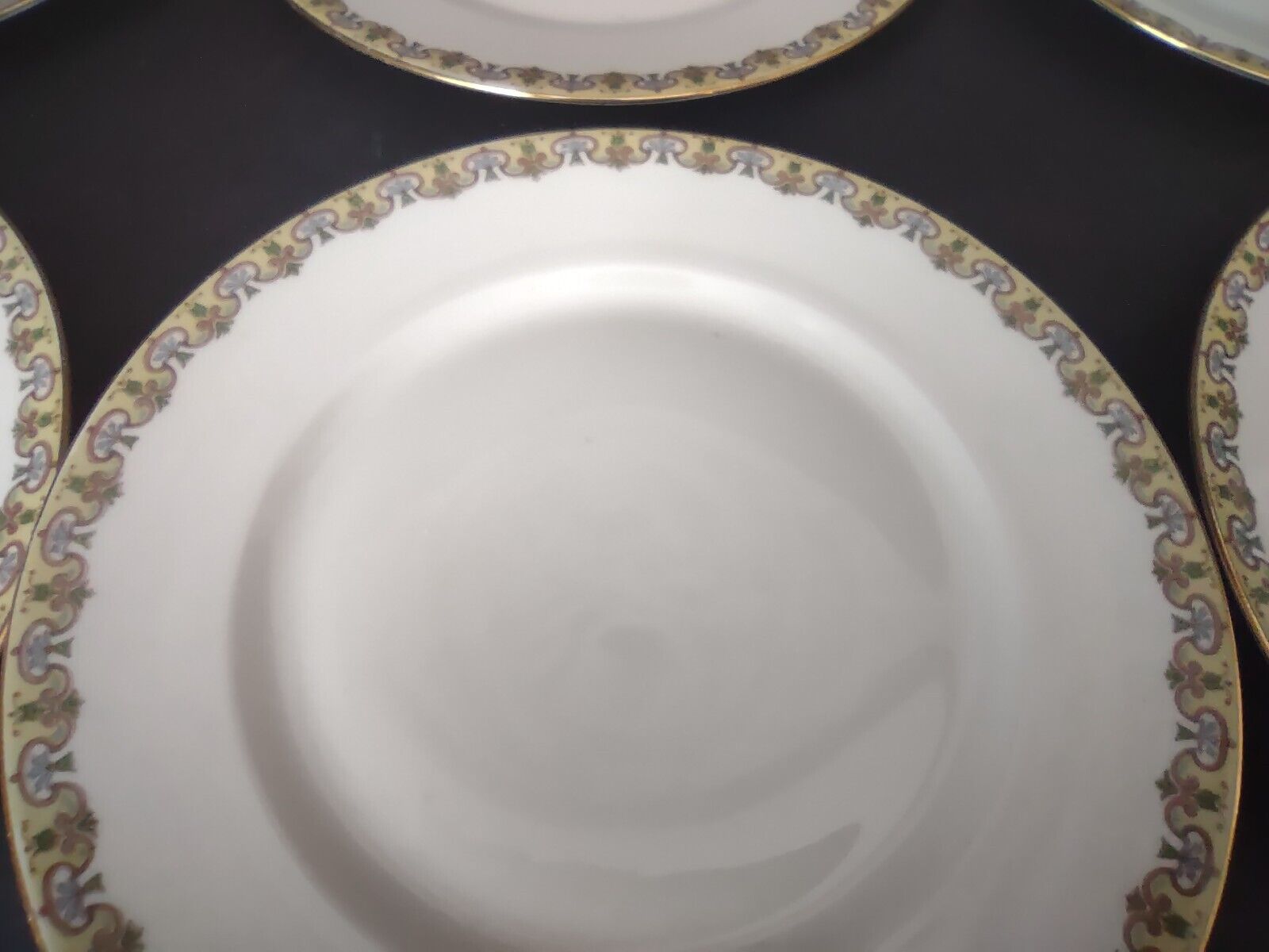 Wm Guering Limoges France 5 x Dinner Plate Yellow Gold Design (lot 531)