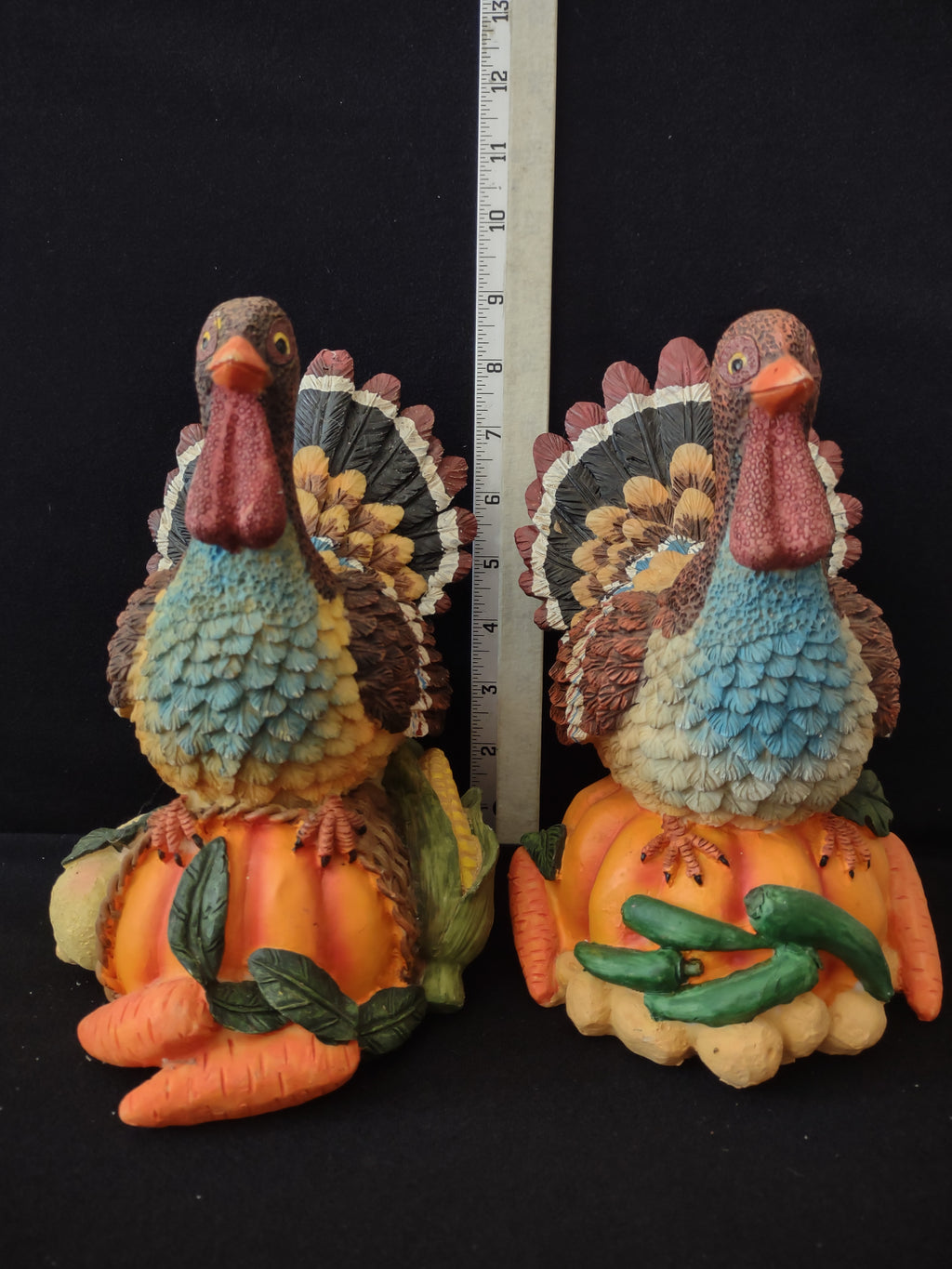 Thanksgiving Fall Polyresin Holiday Turkey X 2 (Lot 3131)