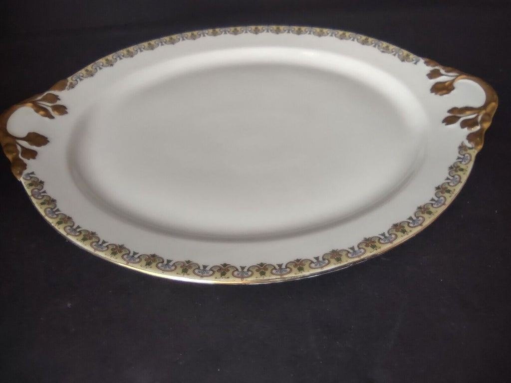 Wm Guerin France Limoges Set 4 x Serving Platter Plate Bowl Gold Trim (lot 533)