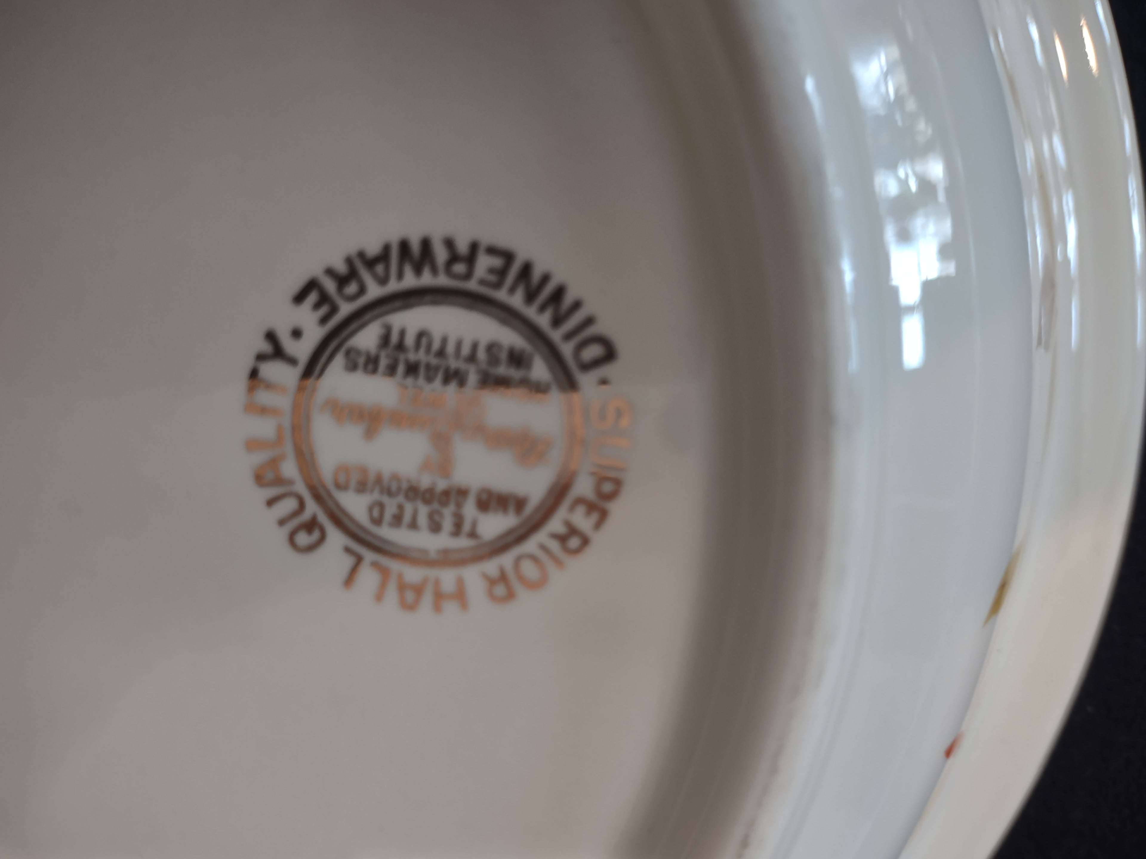 Vintage Halls Superior Jewel Autumn Tea Leaf Pie Baking Plate (lot 2889)