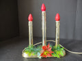 Vintage Candelabra Electric Drip Candle Christmas Golden 3 Lights (lot 2344)