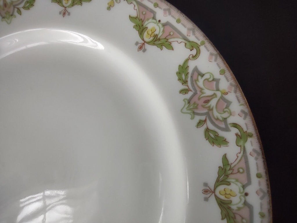 JP (Jean Pouyat) France Dessert Plate Pink Green Yellow (lot 623)