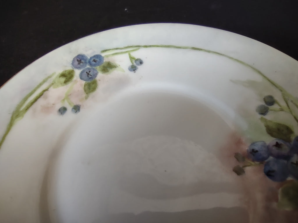 TV Limoges French Cottage Shabby Chic Small Plate 5-1/4" Blue Berries (lot 1121)