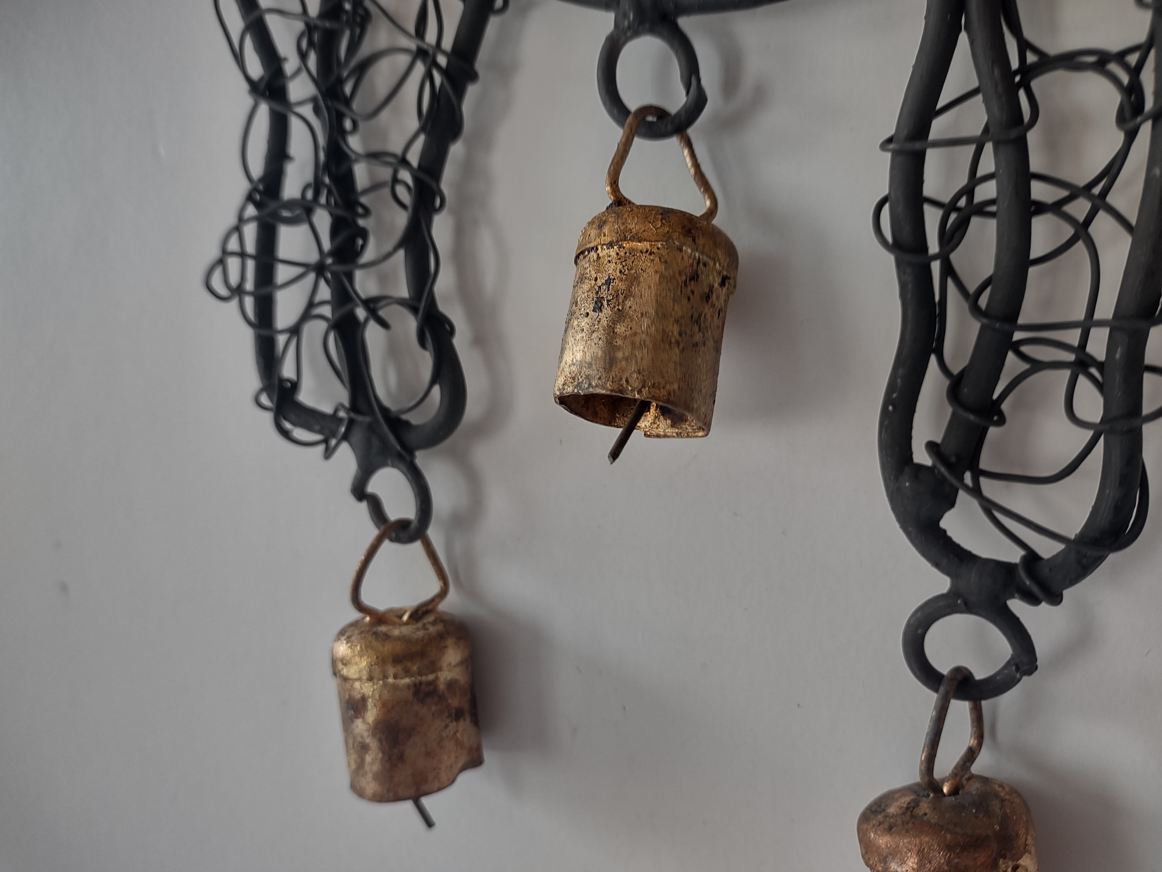 Vintage Primitive Rustic Christian Camel Farmhouse Bell Folk Art Wind Chime 1276