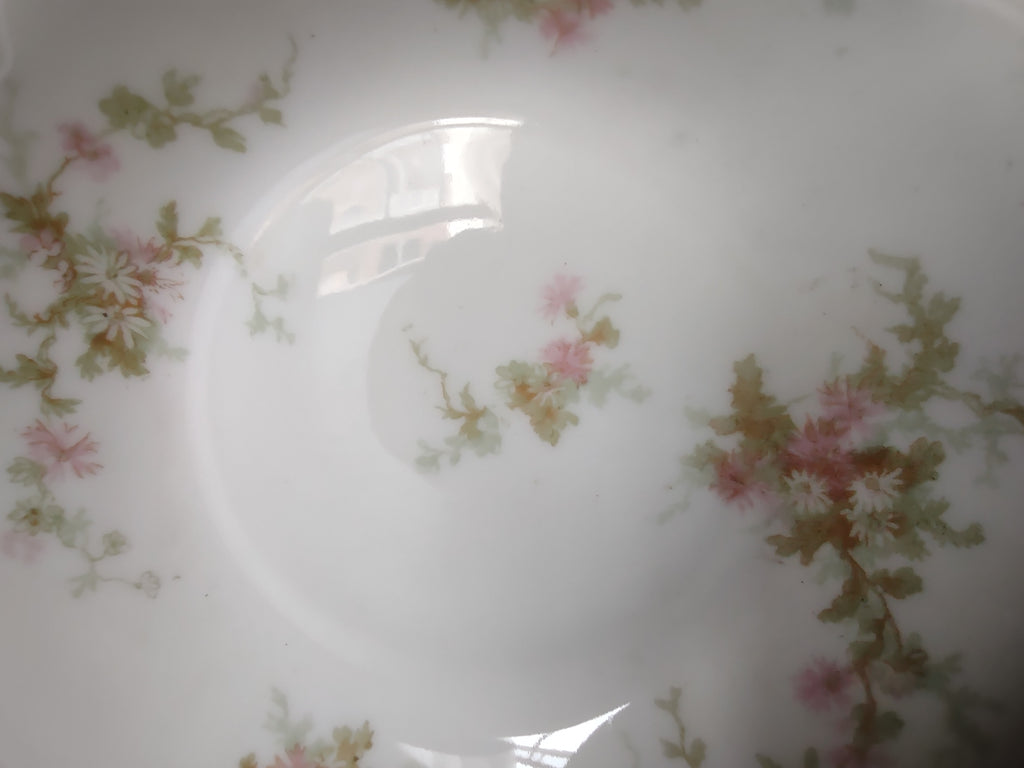 Haviland Limoges Small Bowl 5-1/2" Plate Pink Thistle & Daisy (lot 884)