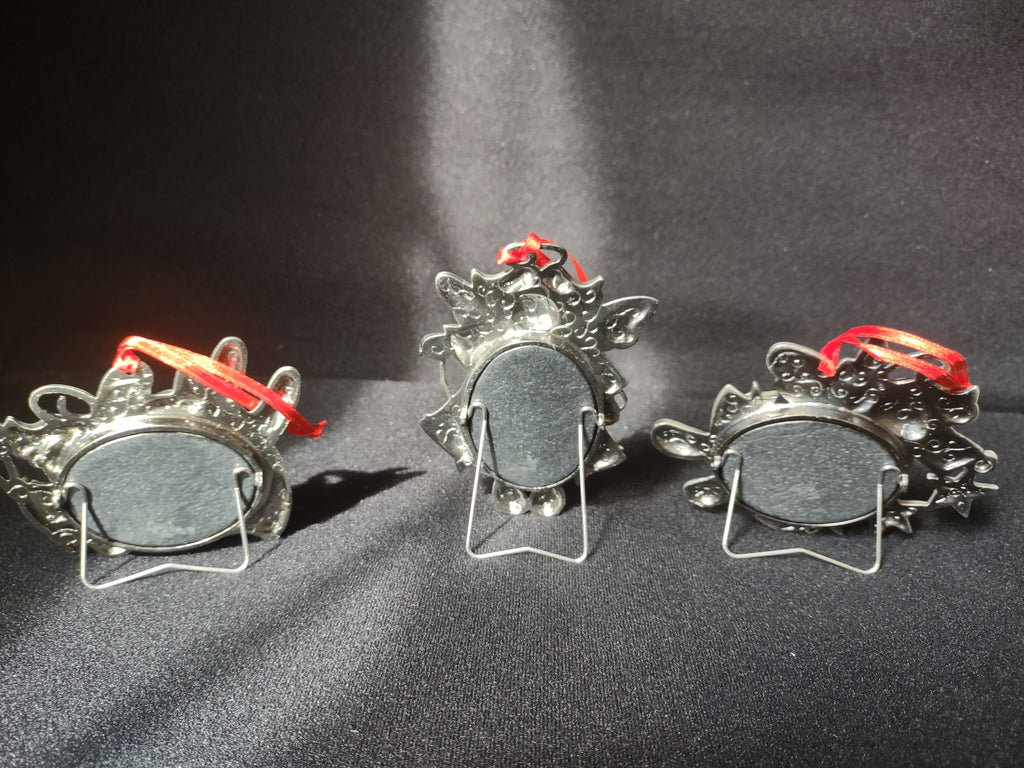 Christmas Holiday Set of 3 Ornament Frame Angel (lot 1565)