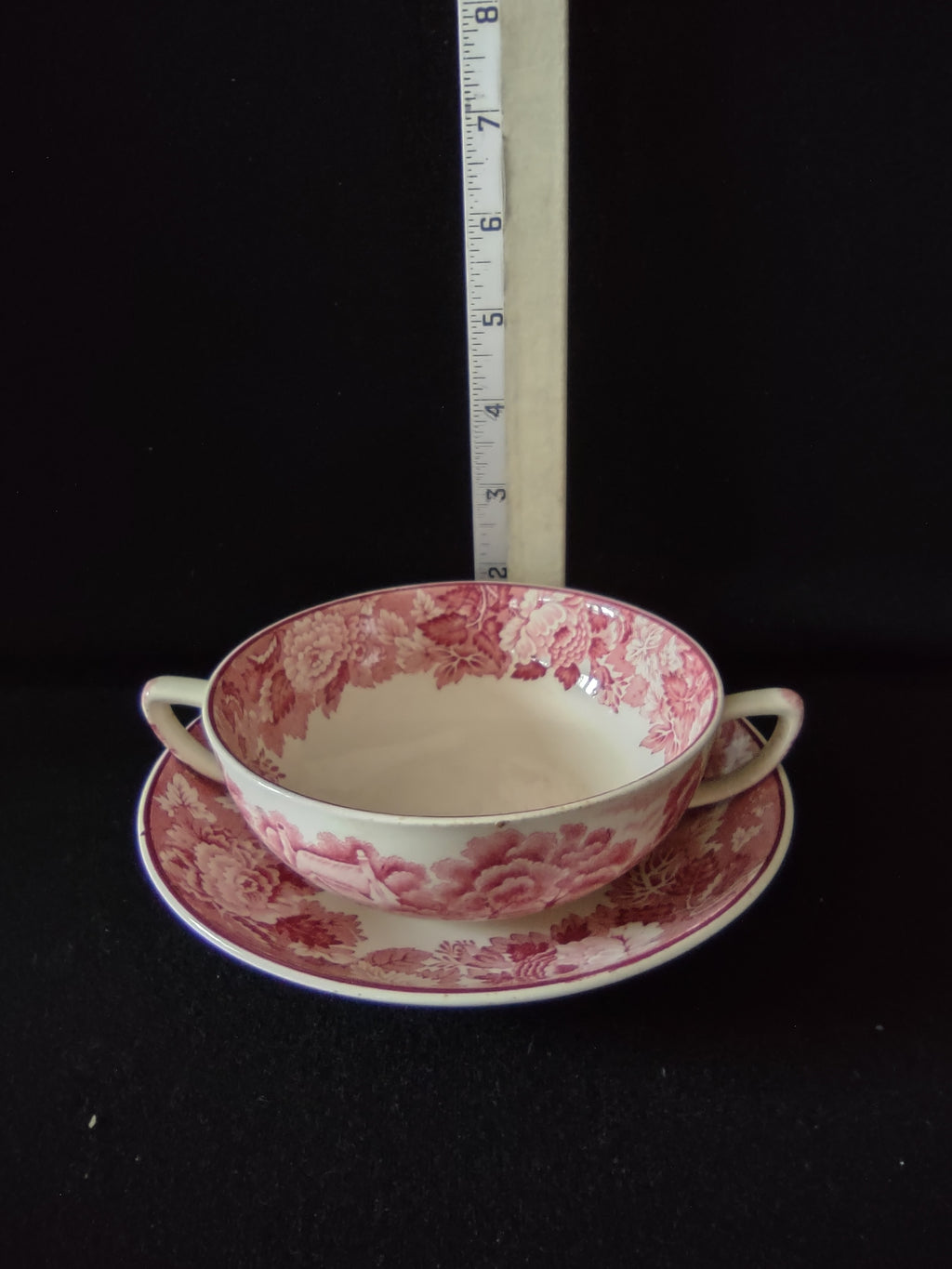 Vintage Wood Sons Cream Soup Bowl Enoch Woods English Scenery REPAIRED (Lot 5683