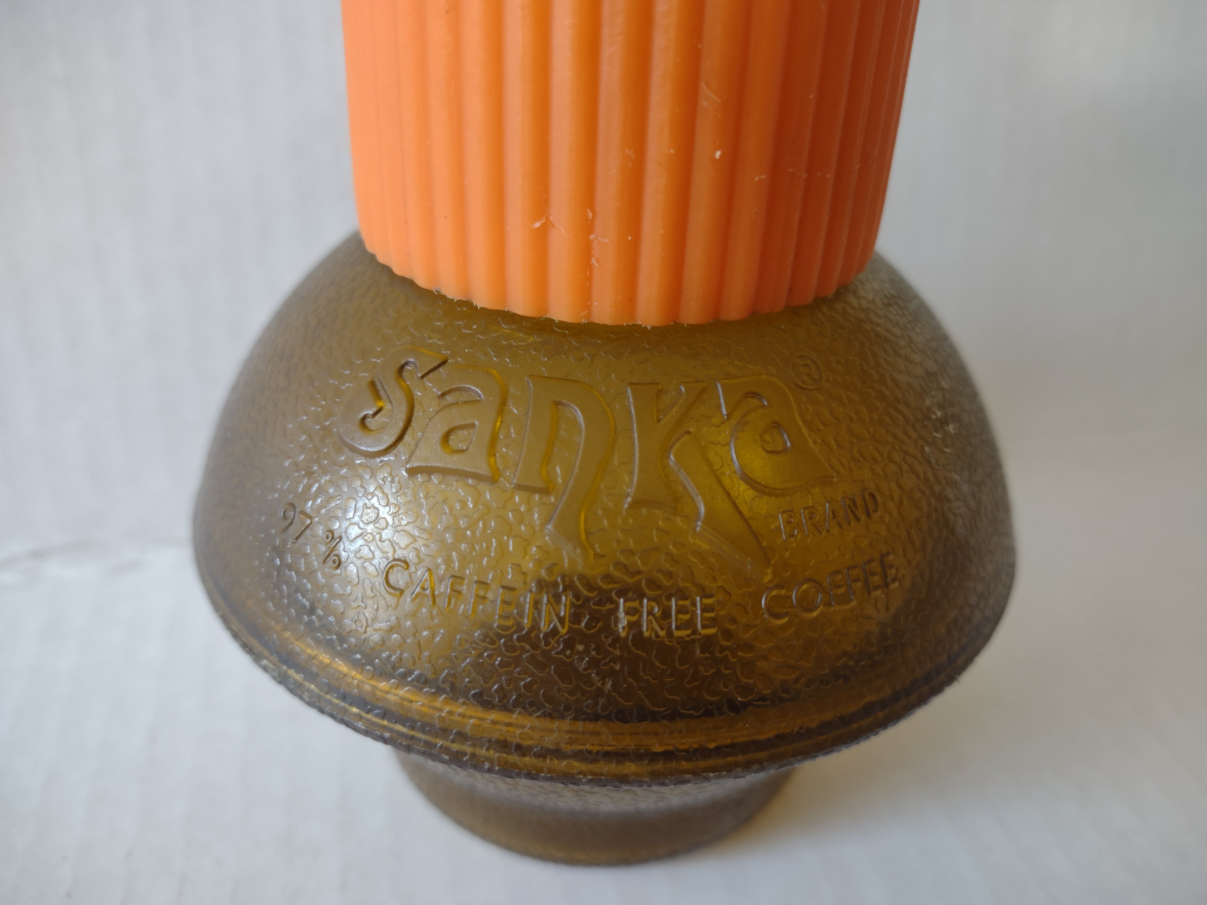 Vintage Hottle Carafe Plastic Sanka NO Lid Orange (lot 5256)