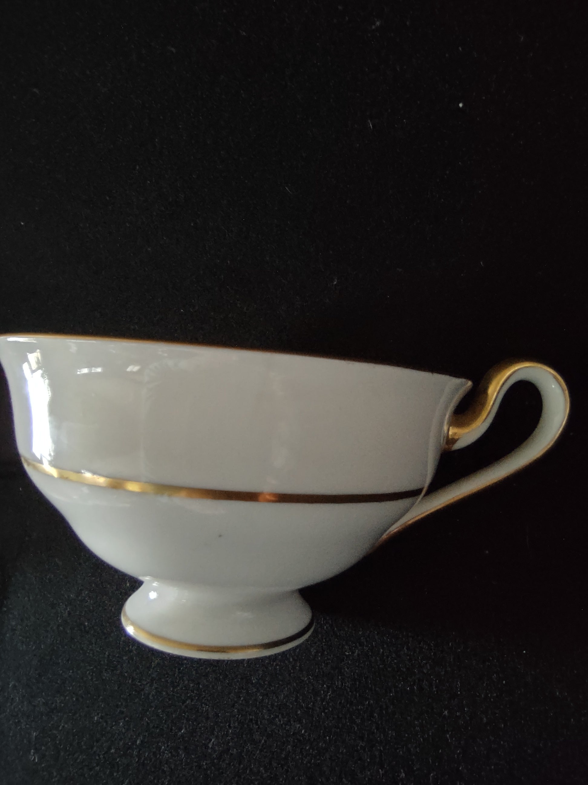 Vintage Spode Teacup Saucer Chatham #14 Bone China Gold Trim Set Of 2 (Lot 5711)