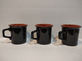 Vintage MCM Ironstone Amber Octagon Teacup Mug x 3 Rustic USA (lot 5009)