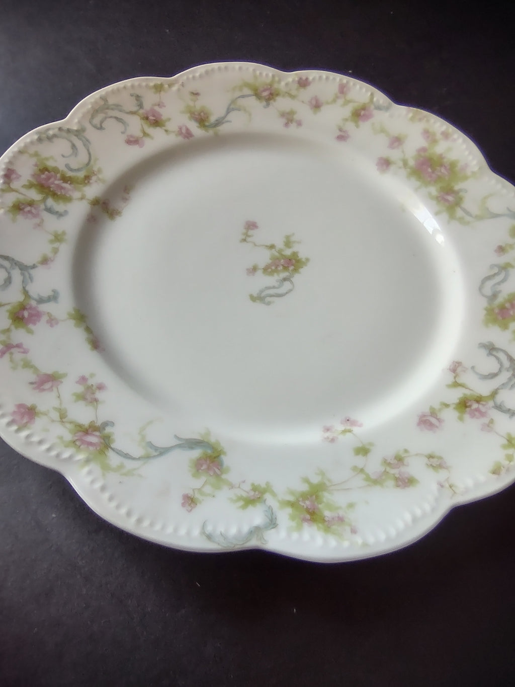 Haviland Limoges 2 x Luncheon Plate Princess Blue Swags (lot 827)